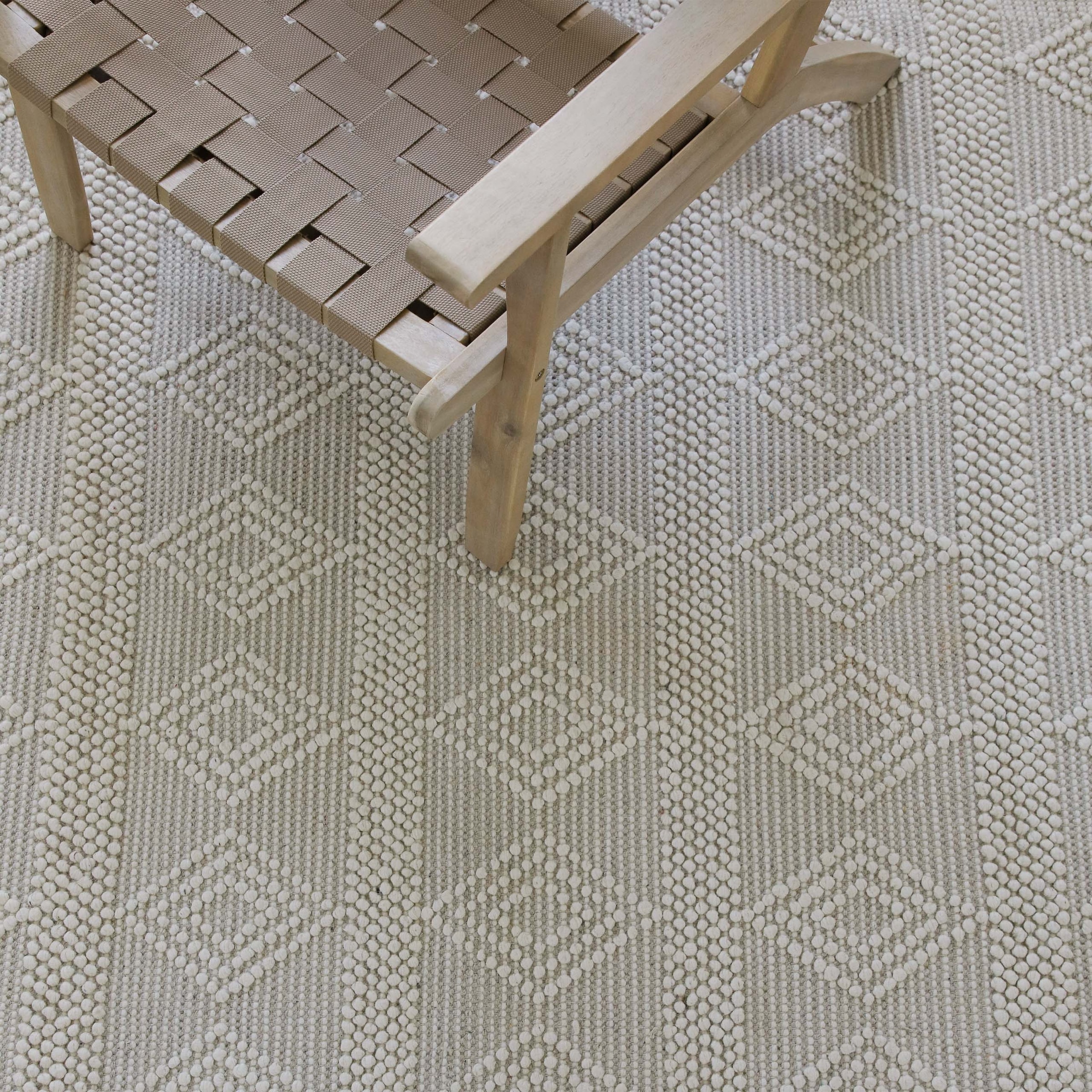 GOODproduct Teppich »Grunno« rechteckig 8 mm Höhe 70% Wolle, handgewebt, Raute, Hoch-Tief, Wohnzimmer, Naturfaser