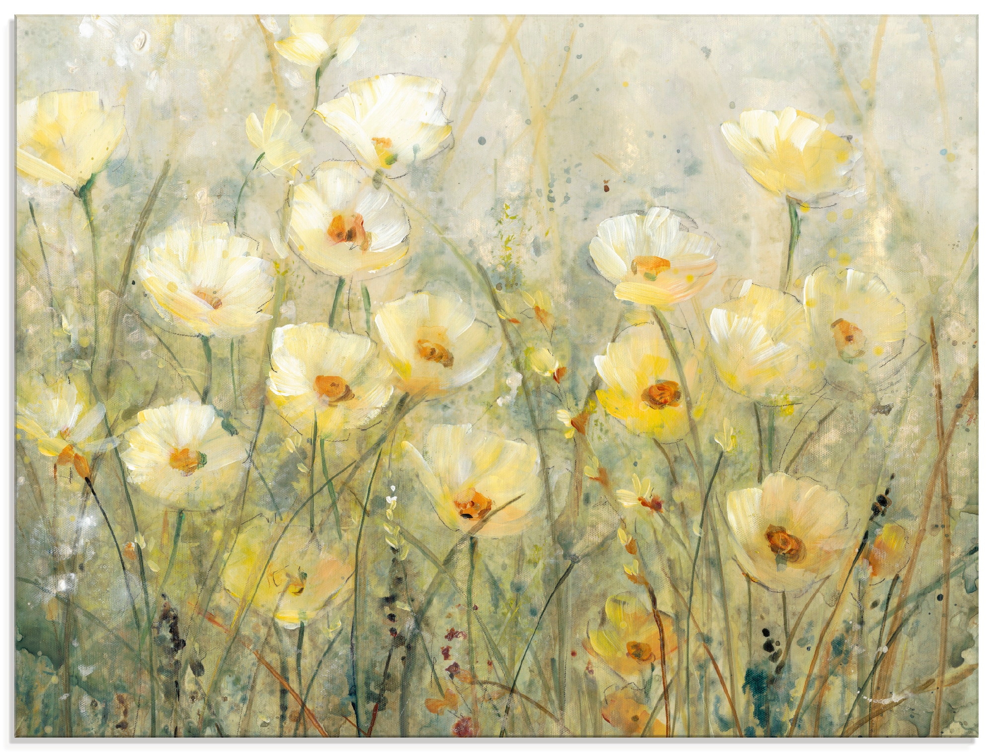 Image of Artland Glasbild "Sommer in voller Blüte I" Blumenwiese 1 Stk. tlg. in verschiedenen Grössen