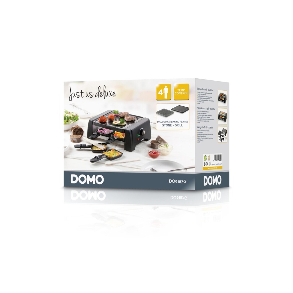 Domo Raclette »DO9187G, 4 Personen«, 4 St. Raclettepfännchen, 600 W