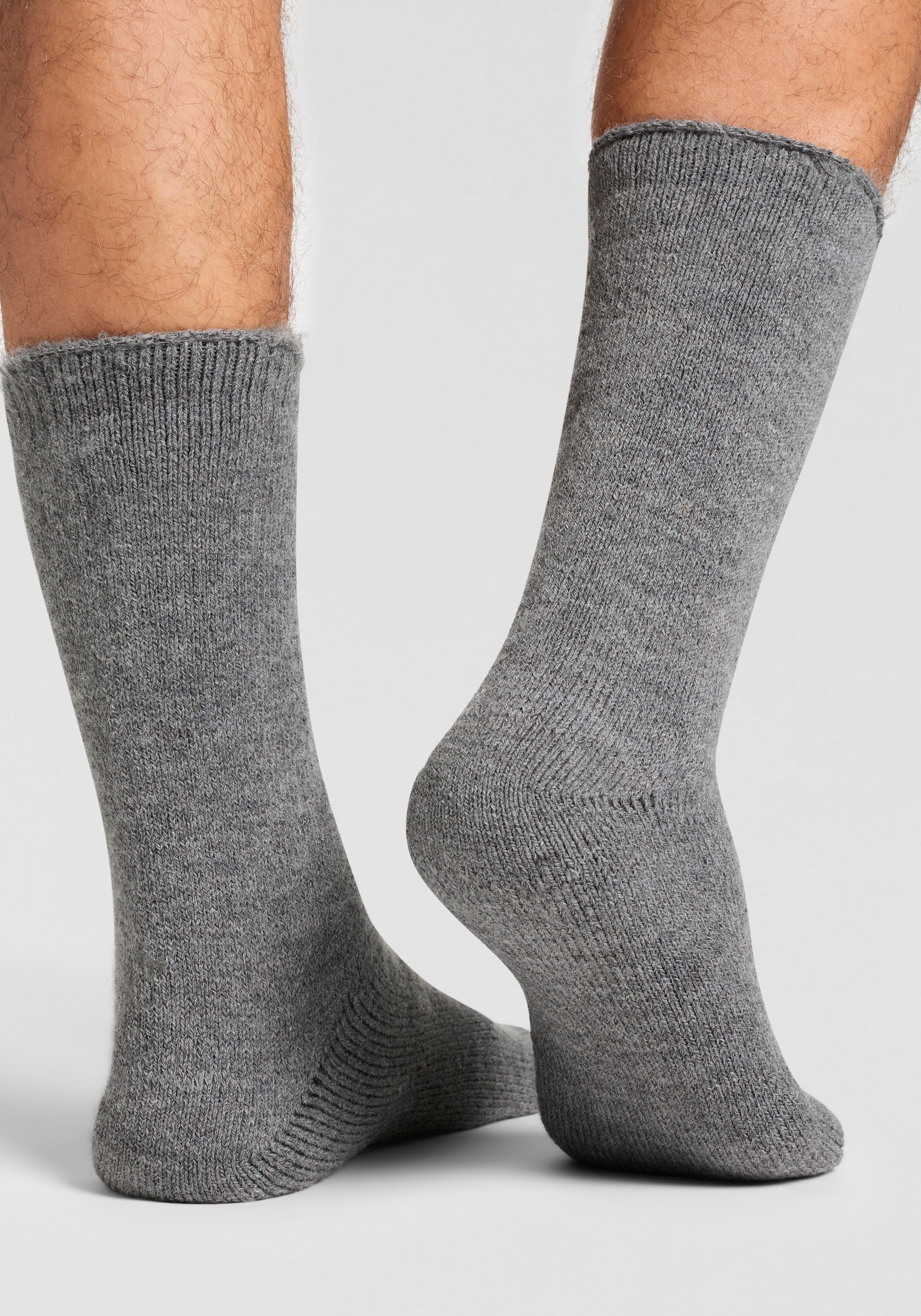Heatkeeper Chaussettes 2 Couple tlg. Doppelpack gefütterte Wintersocken in schwarz und grau