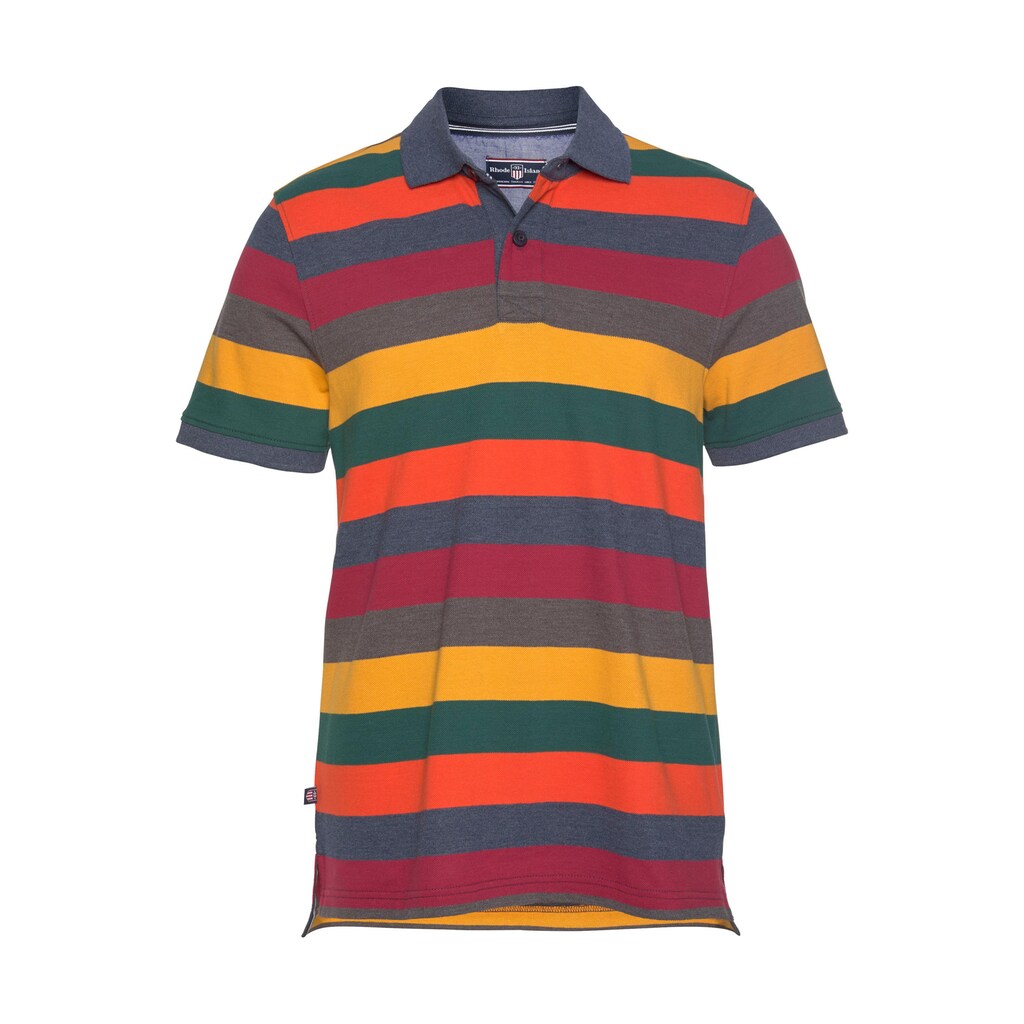 Rhode Island Poloshirt, mit Multicolour Ringel