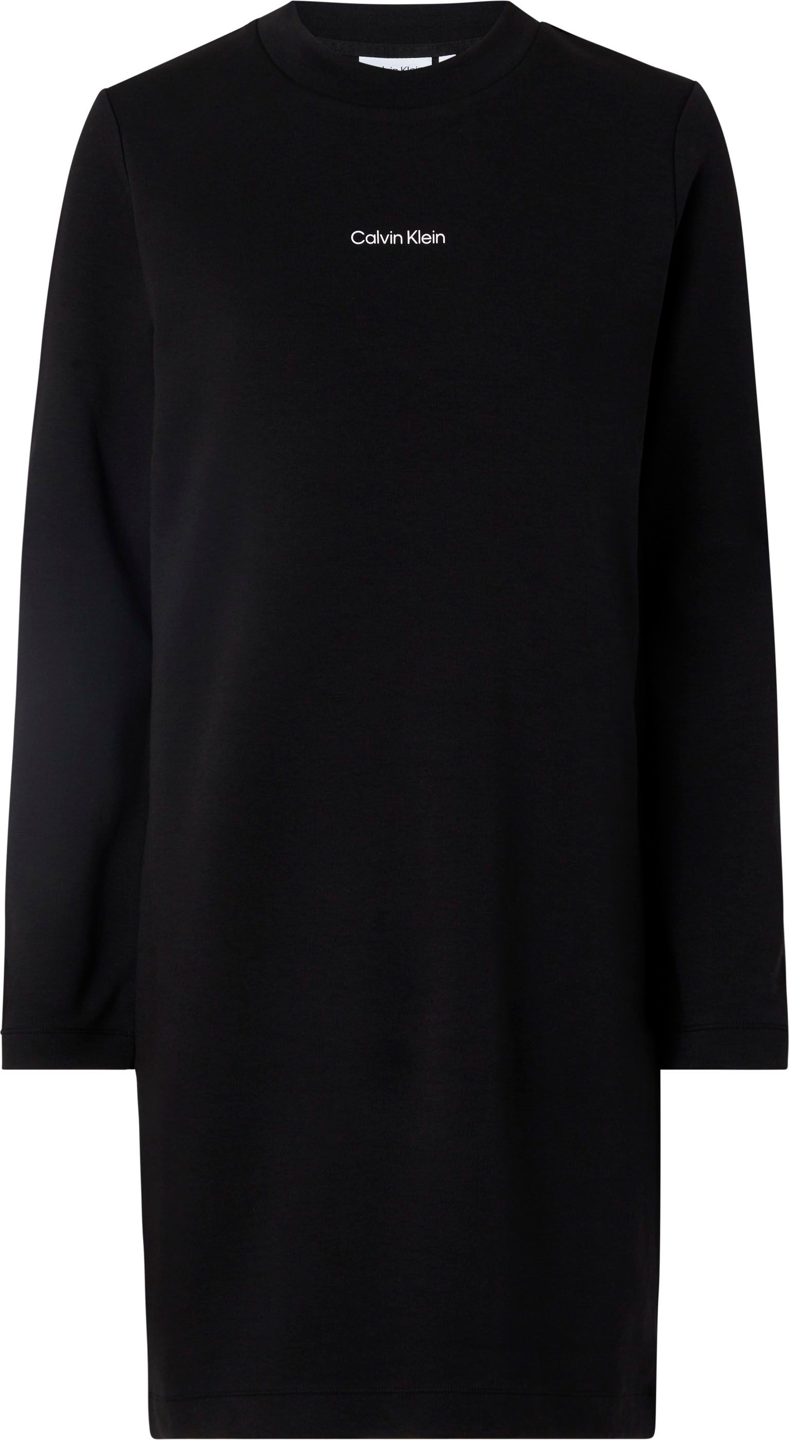 ♕ Calvin Klein Curve DRESS Brust mit MICRO auf Sweatkleid der bestellen versandkostenfrei »INCLU C-NECK LS«, LOGO Markenlabel