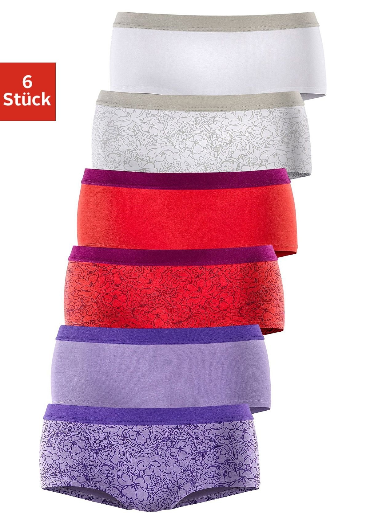 Image of petite fleur Panty, (Packung, 6 St.), mit schönem Blumendruck und in Unifarben bei Ackermann Versand Schweiz