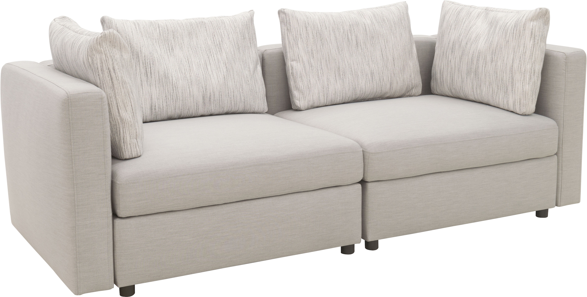 DOMO collection 2-Sitzer »Solskin, individuell erweiterbar/kombinierbar« mit losen Kissen. Rücken- und Seitenteile als Stecksystem.