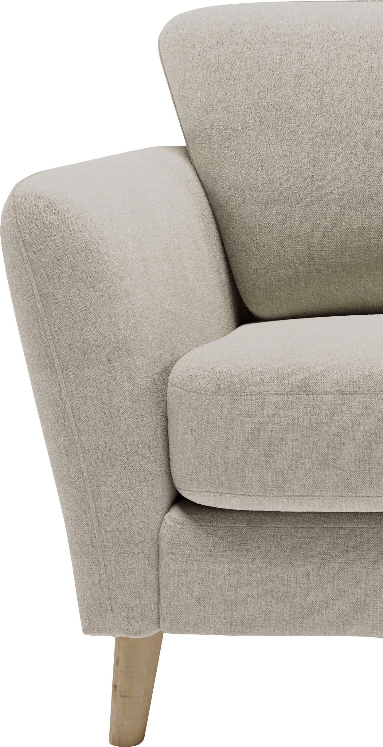 Home affaire Ecksofa »MARSEILLE 278/278 cm, L-Form, Webstoff, Flachgewebe, Filzoptik«, gleichschenklig, Massivholzbeine, Landhausstil, Wellenunterfederung
