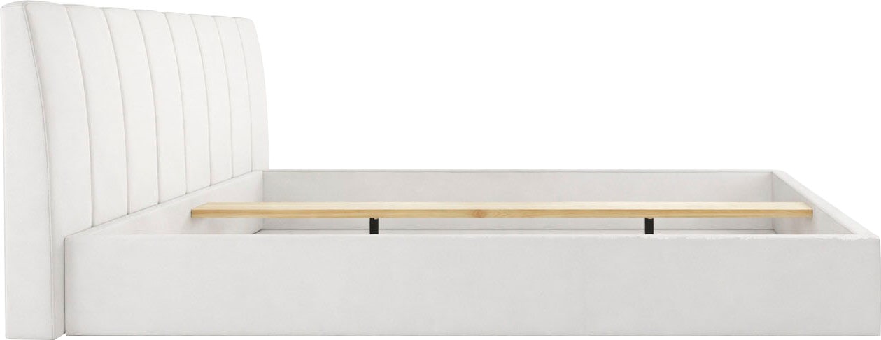 Home affaire Bett »MALISSA Bettgestell mit gepolstertem Kopfteil mit/ohne Stauraum« Bettgestell, Schlaffläche 180x200 cm, Masse B/T/H: 186,6/223/100 cm
