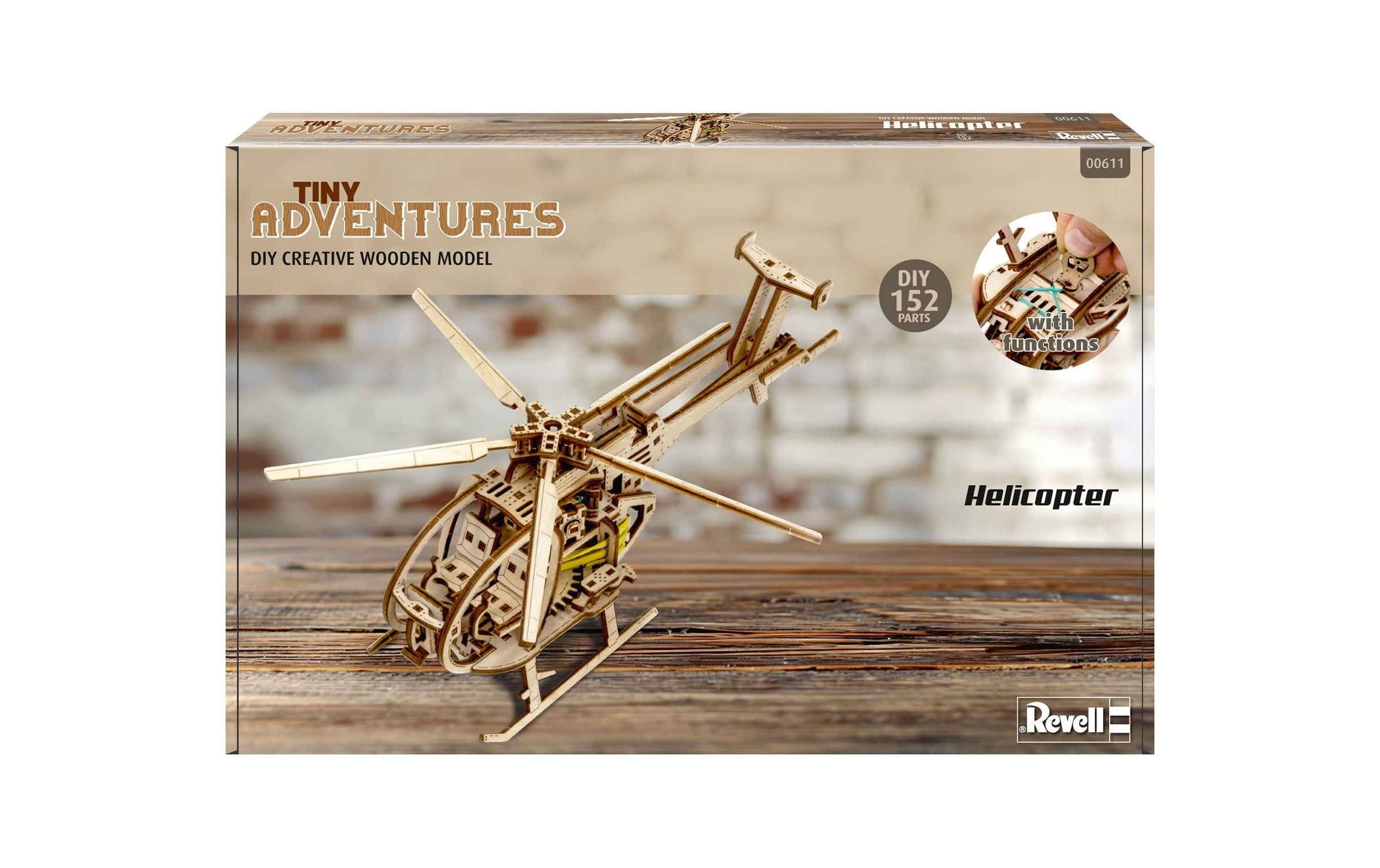 Revell® Kit de modèles réduits »Tiny Adventures – Helicopter Holzbausatz« 173 cuis tlg.