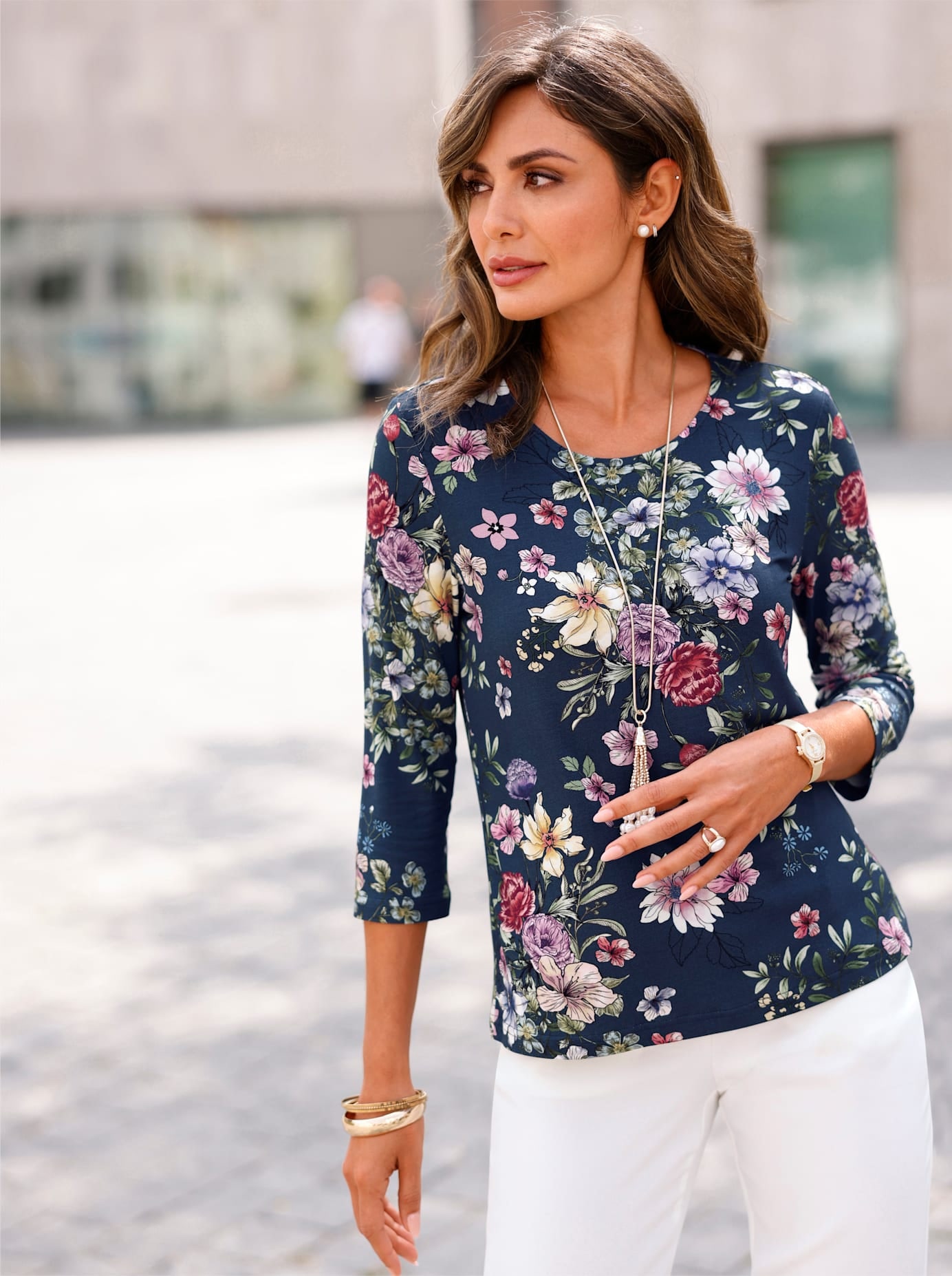 Lady 3/4-Arm-Shirt "Rundhals-Shirt" 1 tlg.