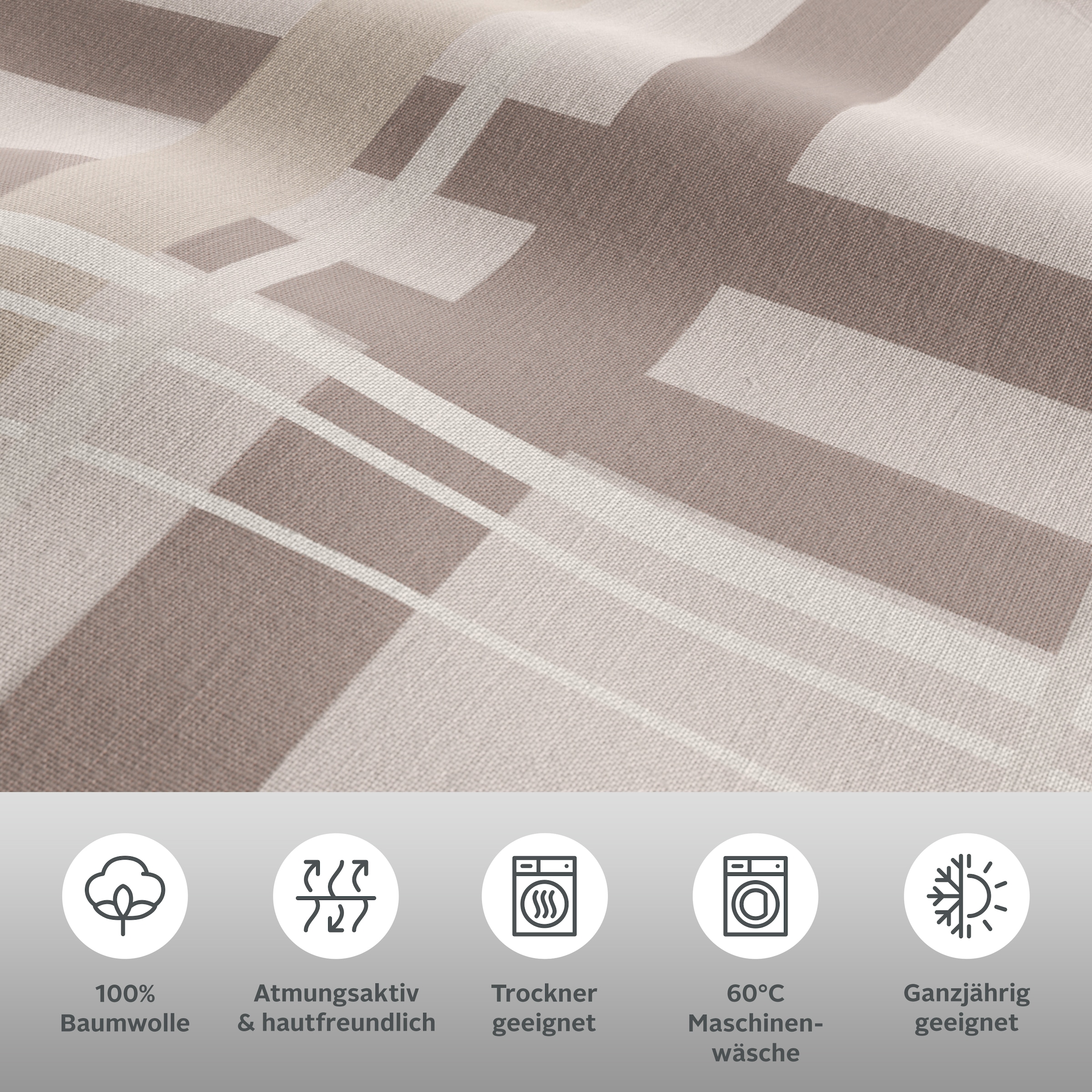 H.I.S Wendebettwäsche »Talin« 2 Stk. tlg. NEUHEIT in Gr. 135x200 oder 155x220 cm, 100% Baumwolle, Karo-Design