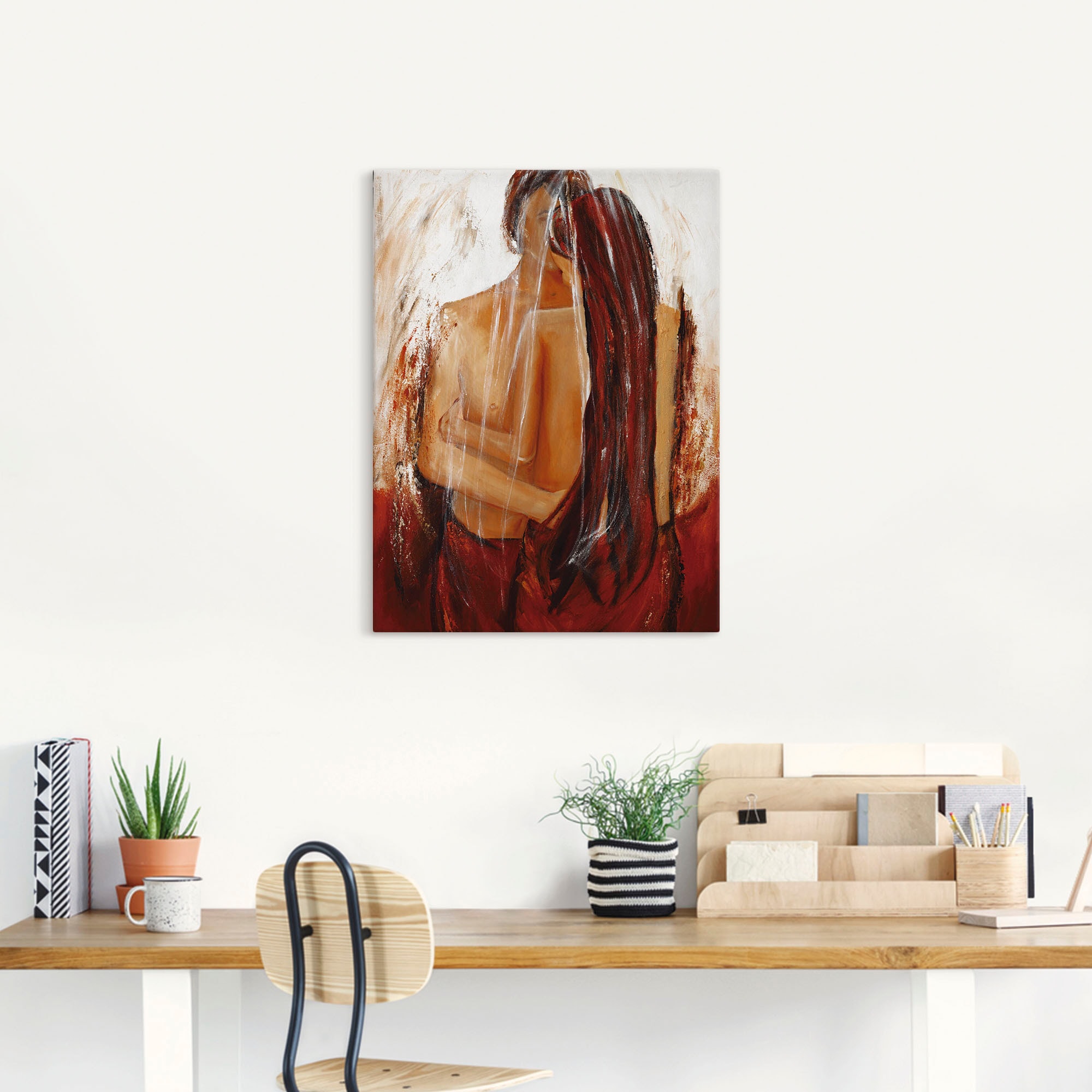 Artland Wandbild »Liebespaar in rot«, Paar, (1 St.), als Leinwandbild, Poster, Wandaufkleber in verschied. Grössen