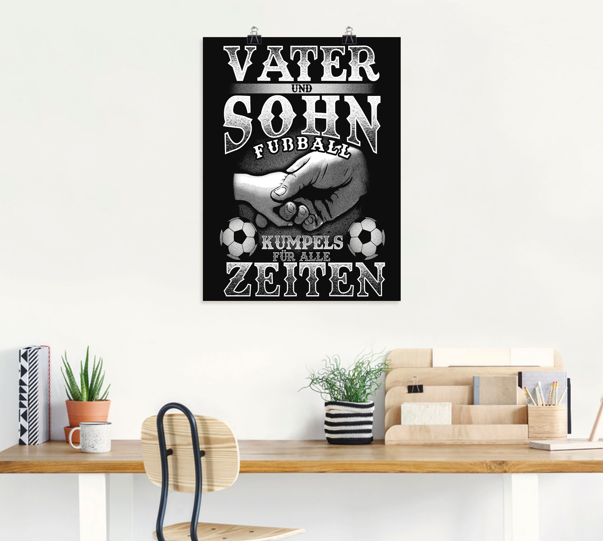 Artland Wandbild »Vater und Sohn Fussball Kumpels«, Sprüche & Texte, (1 St.), als Alubild, Outdoorbild, Poster in verschied. Grössen