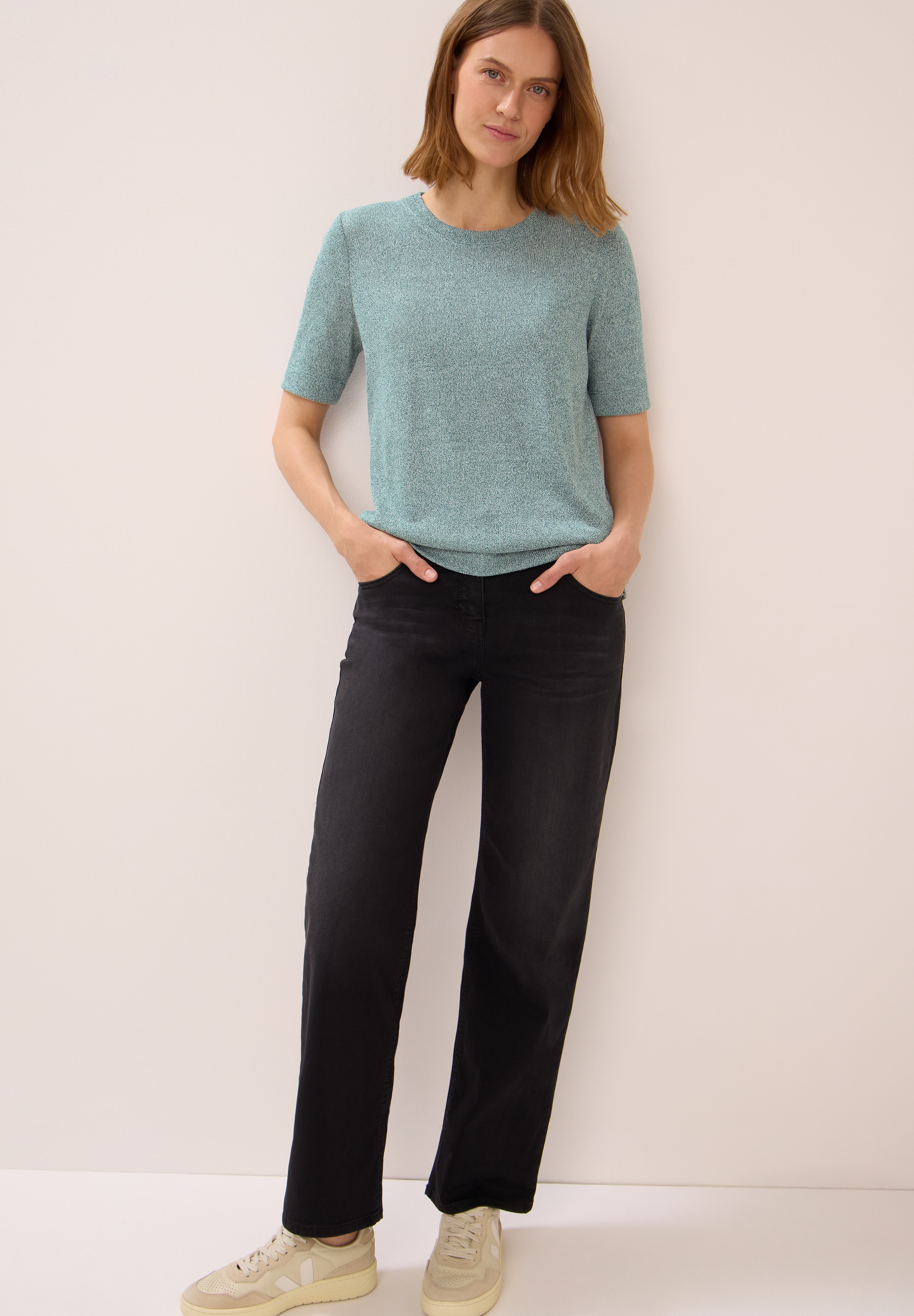 Cecil T-Shirt, in feiner Strick Optik