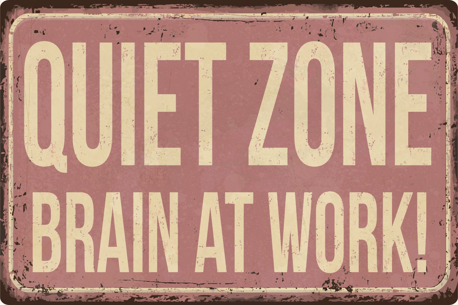 Image of queence Metallbild "QUIET ZONE" Schriftzug Sprüche Sprüche & Texte 1 Stk. tlg. Stahlschild, Blechschild, Sprüche, Texte, witzig