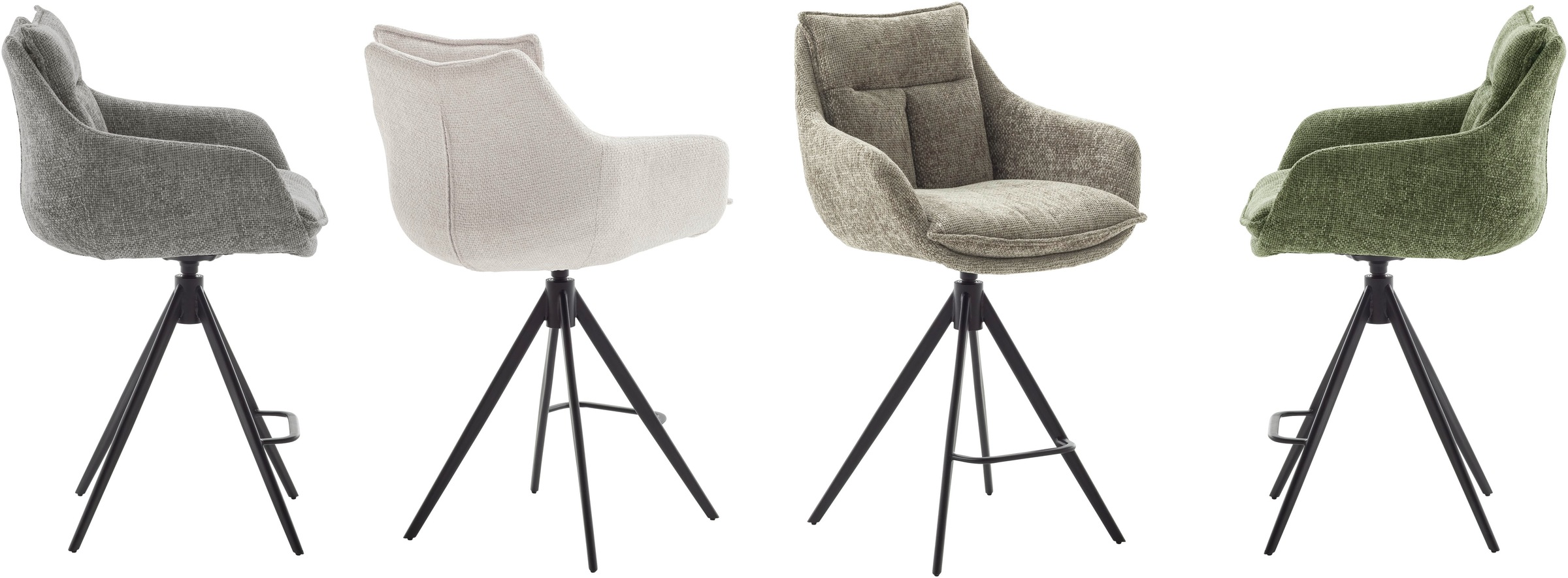 MCA furniture Bistrostuhl »Parker Tresenstuhl mit Armlehnen Tresenhocker«, (Set), 2 St., Struktur weich, Barhocker,Barmoebel,Barstuhl,360° drehbar,mit Lehne,belastbar 120 kg