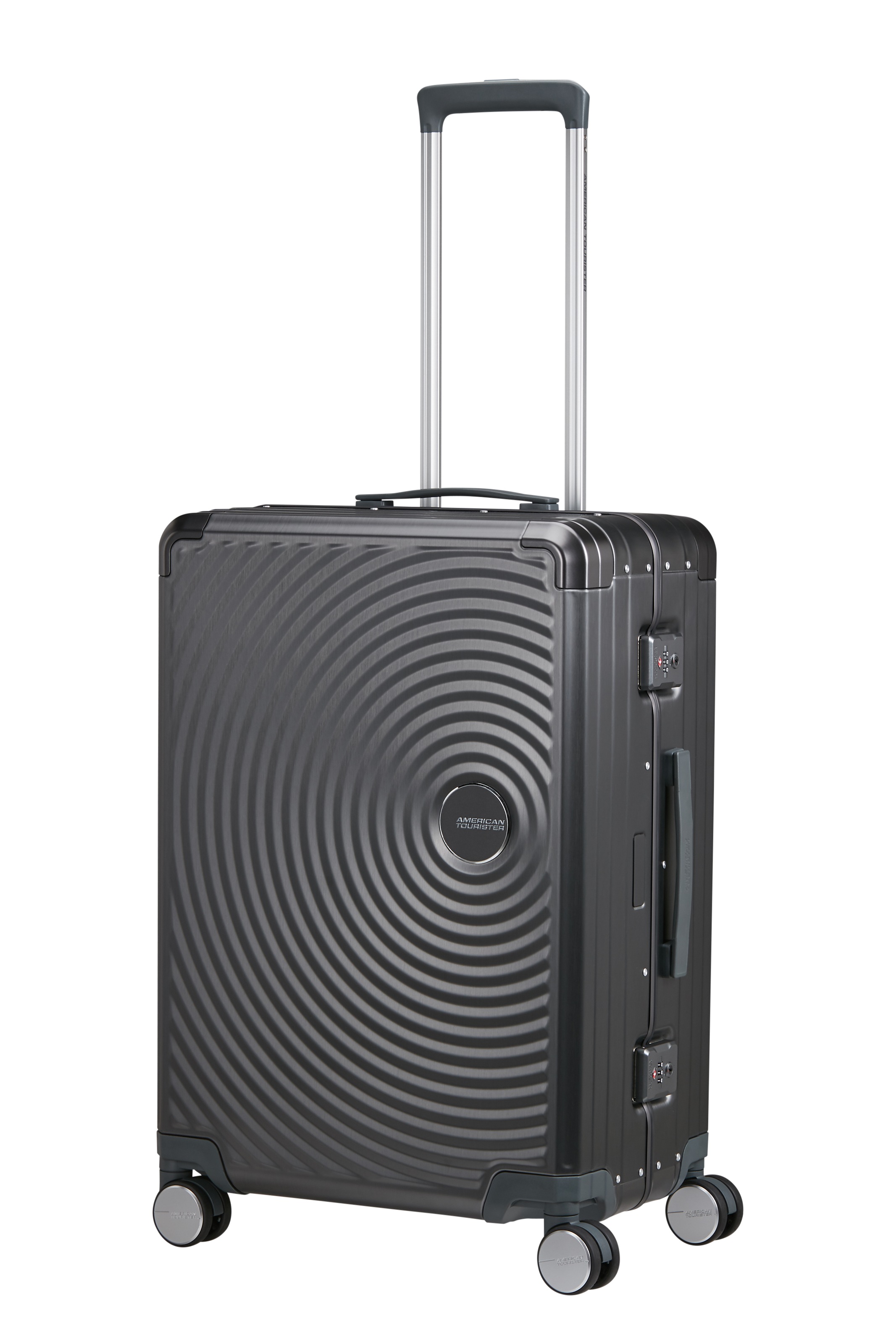American Tourister® Trolley à coque dure »SOUNDBOX ALU, verschiedene Grössen und Farben« 73 litre 4 Rollen Valise rigide avec deux serrures TSA, valise en aluminium