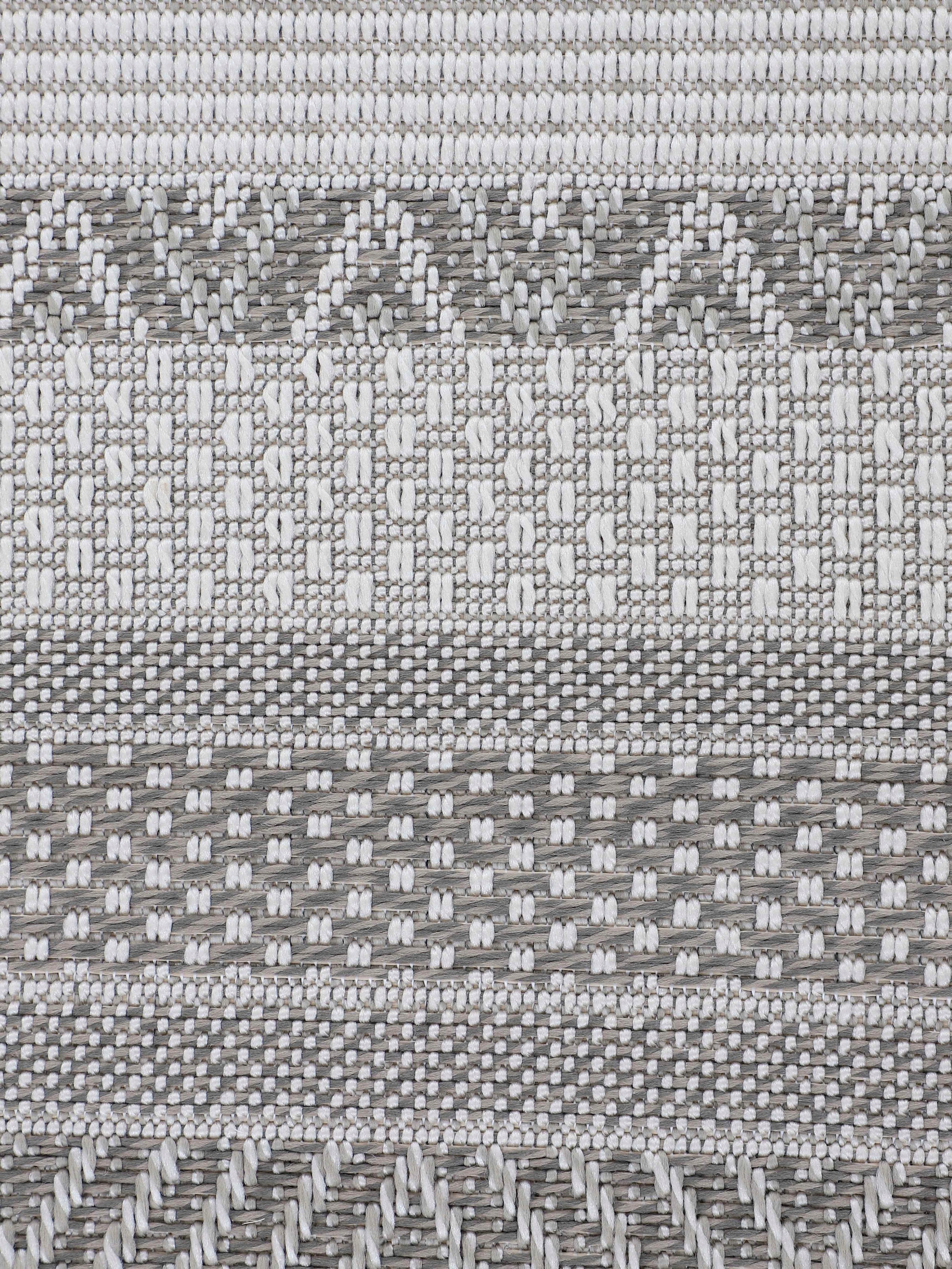 carpetfine Teppich »Boho 101«, rund, 4 mm Höhe, robustes Flachgewebe, Sisal Optik, UV-beständig, Aussenbereich