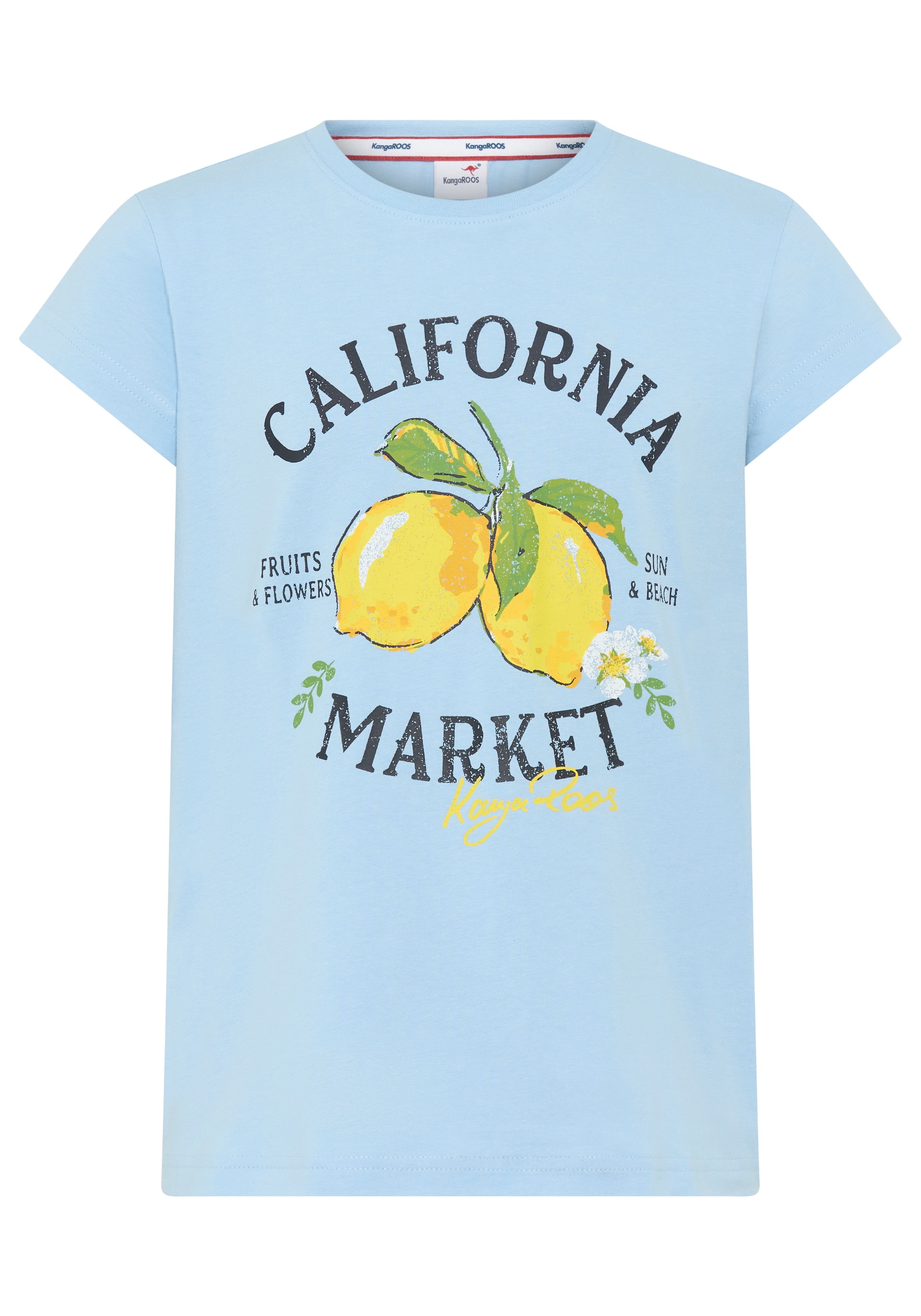 KangaROOS T-Shirt »Kangaroos T-Shirt Zitrone« für Mädchen, Kurzarm, Basic Passform, mit modischem Druck