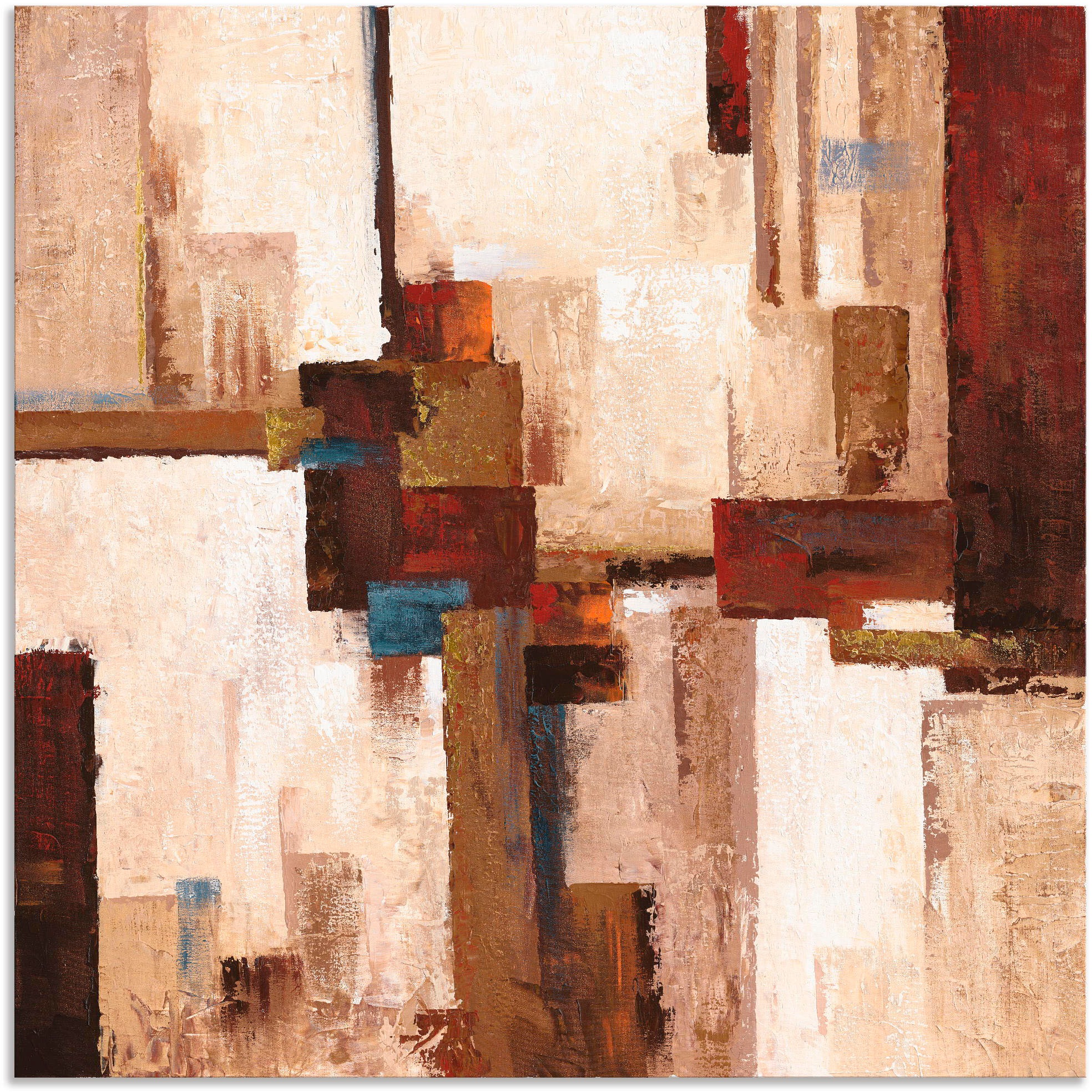 Image of Artland Wandbild »Rote und braune Vierecke I«, Muster, (1 St.), in vielen Grössen & Produktarten - Alubild / Outdoorbild für den Aussenbereich, Leinwandbild, Poster, Wandaufkleber / Wandtattoo auch für Badezimmer geeignet bei Ackermann Versand Schweiz