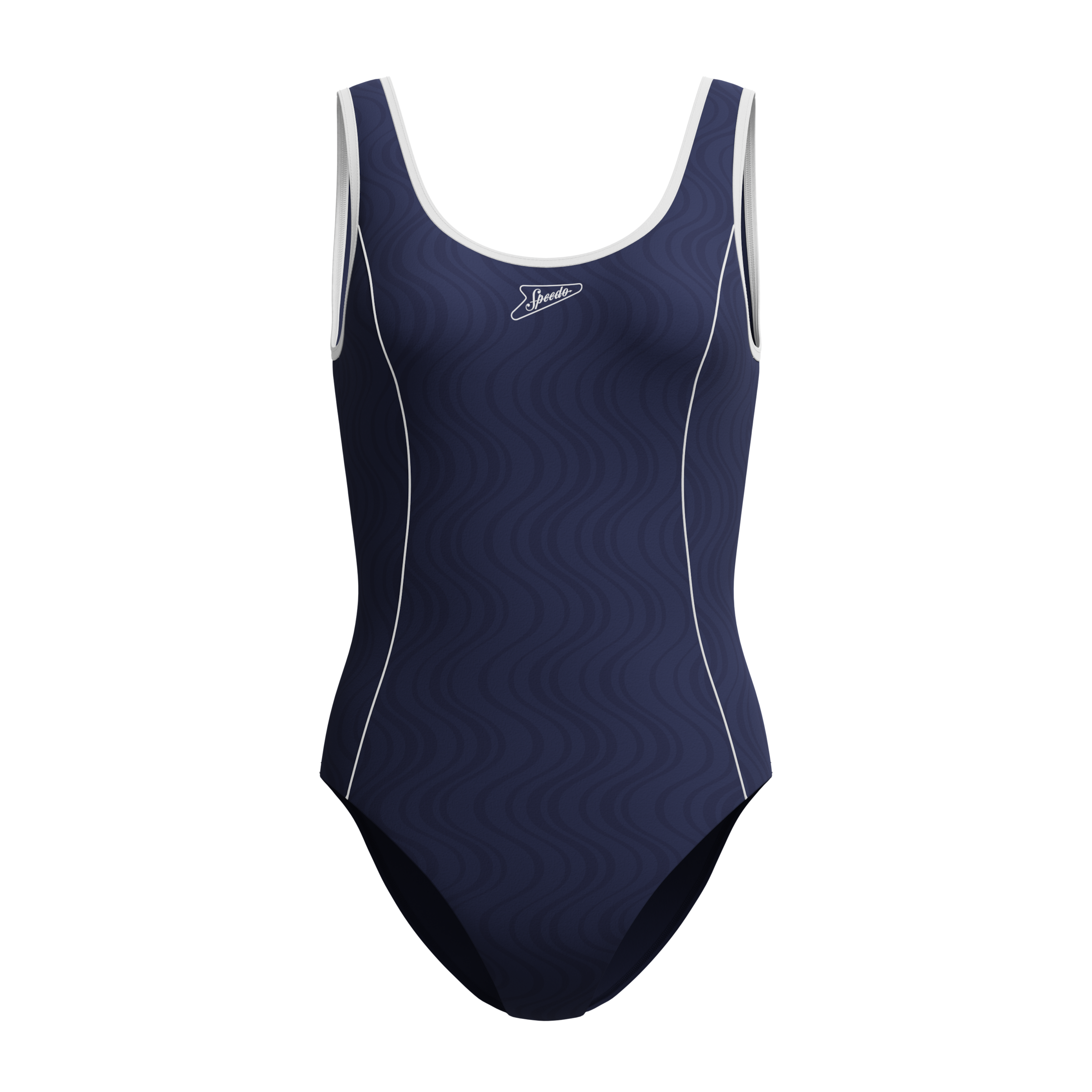 Image of Speedo Badeanzug "TEXTURE BOUND SCOOP 1PC NVY/WHT"