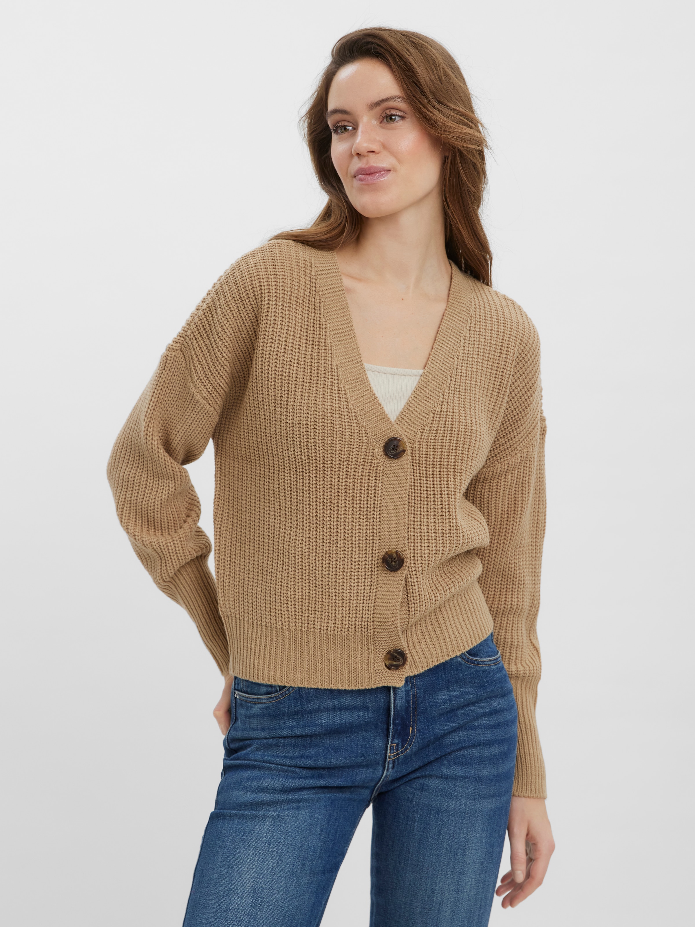 Vero Moda Veste en tricot »VMLEA LS V-NECK CUFF CARDIGAN NOOS« Rippstrick