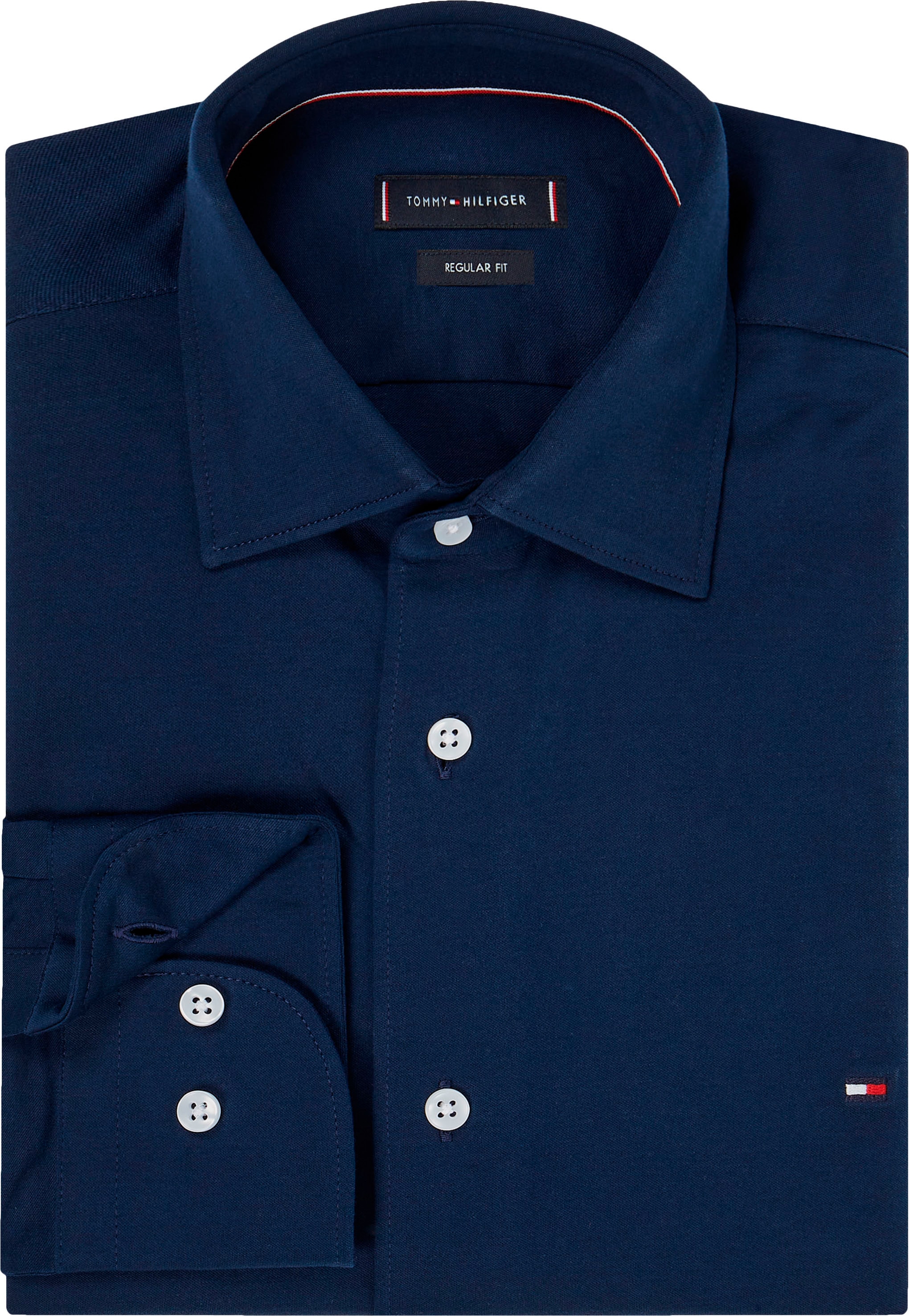 Tommy Hilfiger Businesshemd »CL KNITTED SOLID RF SHIRT«, mit Kentkragen