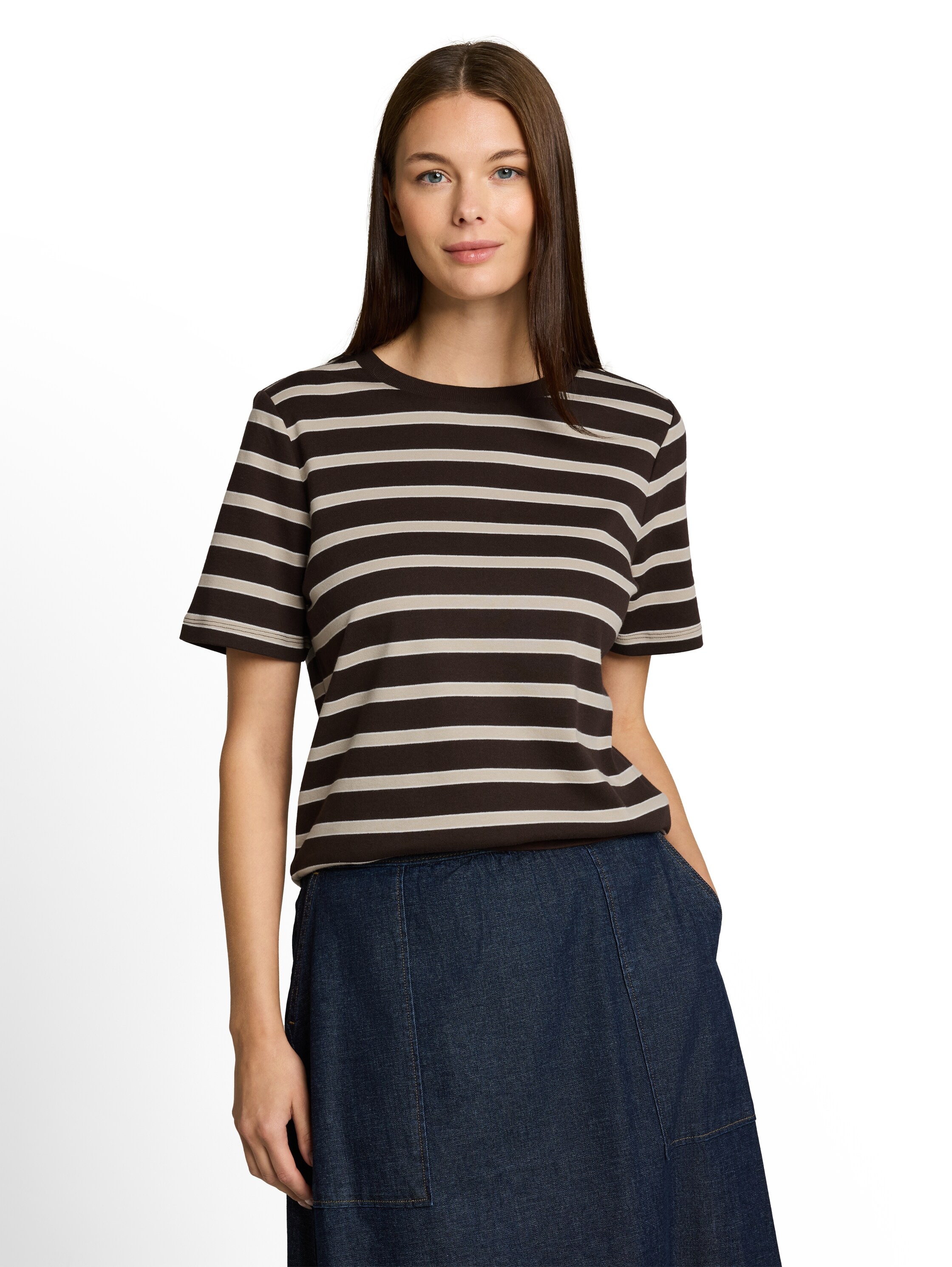 TOM TAILOR T-shirt à manches courtes T-shirt d'été avec imprimés et col rond,