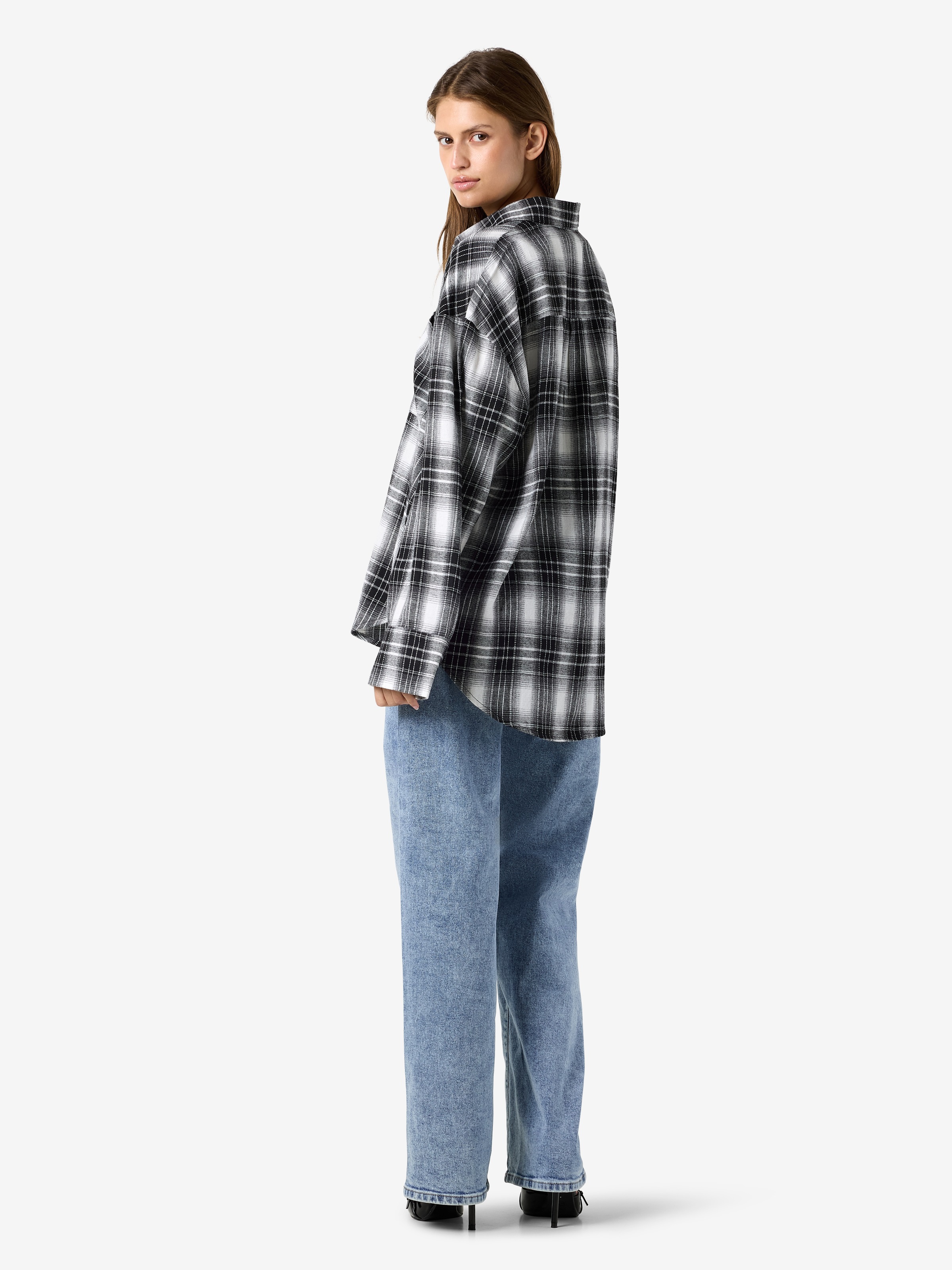 Noisy may Blouse à carreaux »NMZOE L/S CHECK SHIRT WVN NOOS« mélange de coton