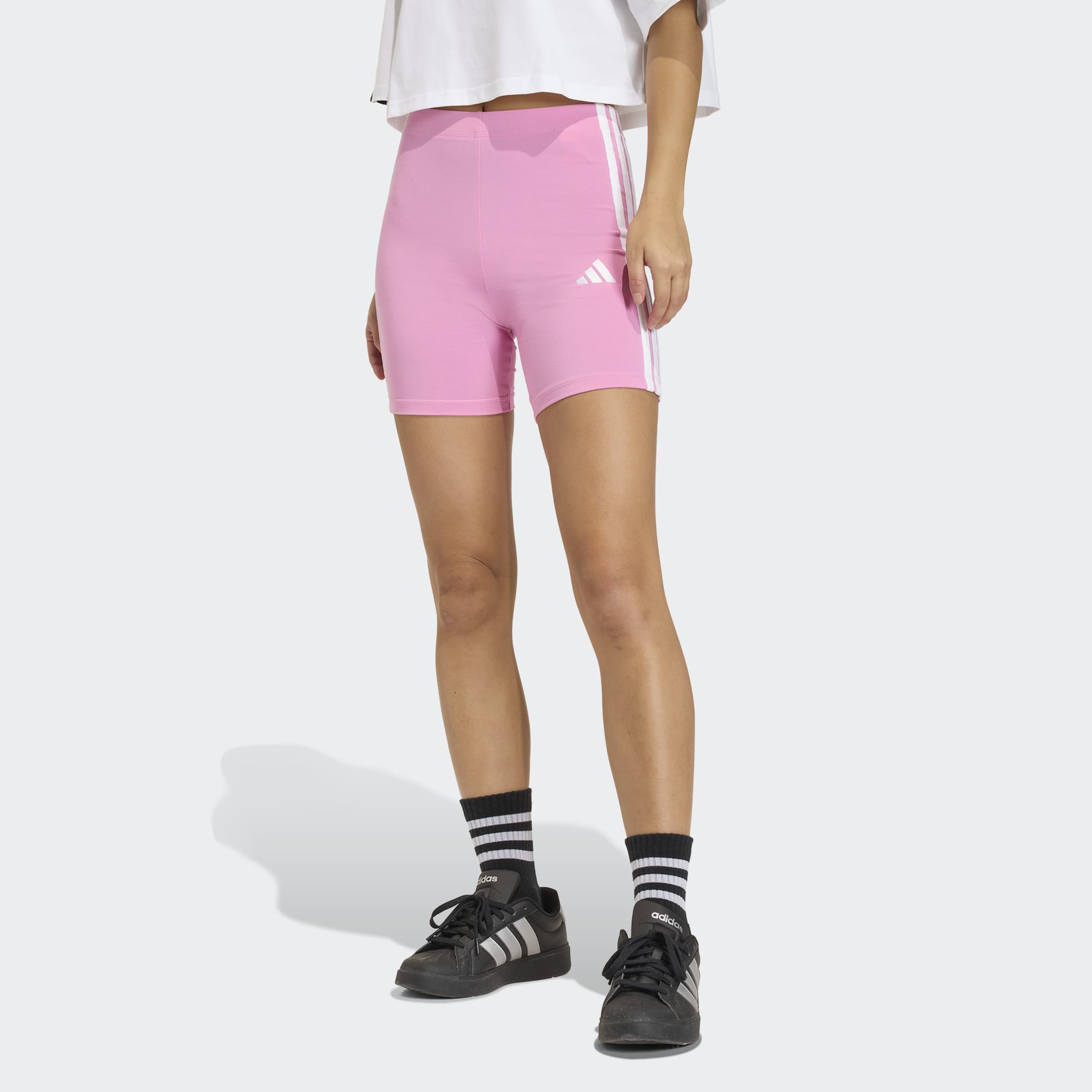 Image of adidas Sportswear Trainingstights "W 3S SJ BK SHO" kurze Leggings, mittelhoher Bund, flacher, elastischer Bund