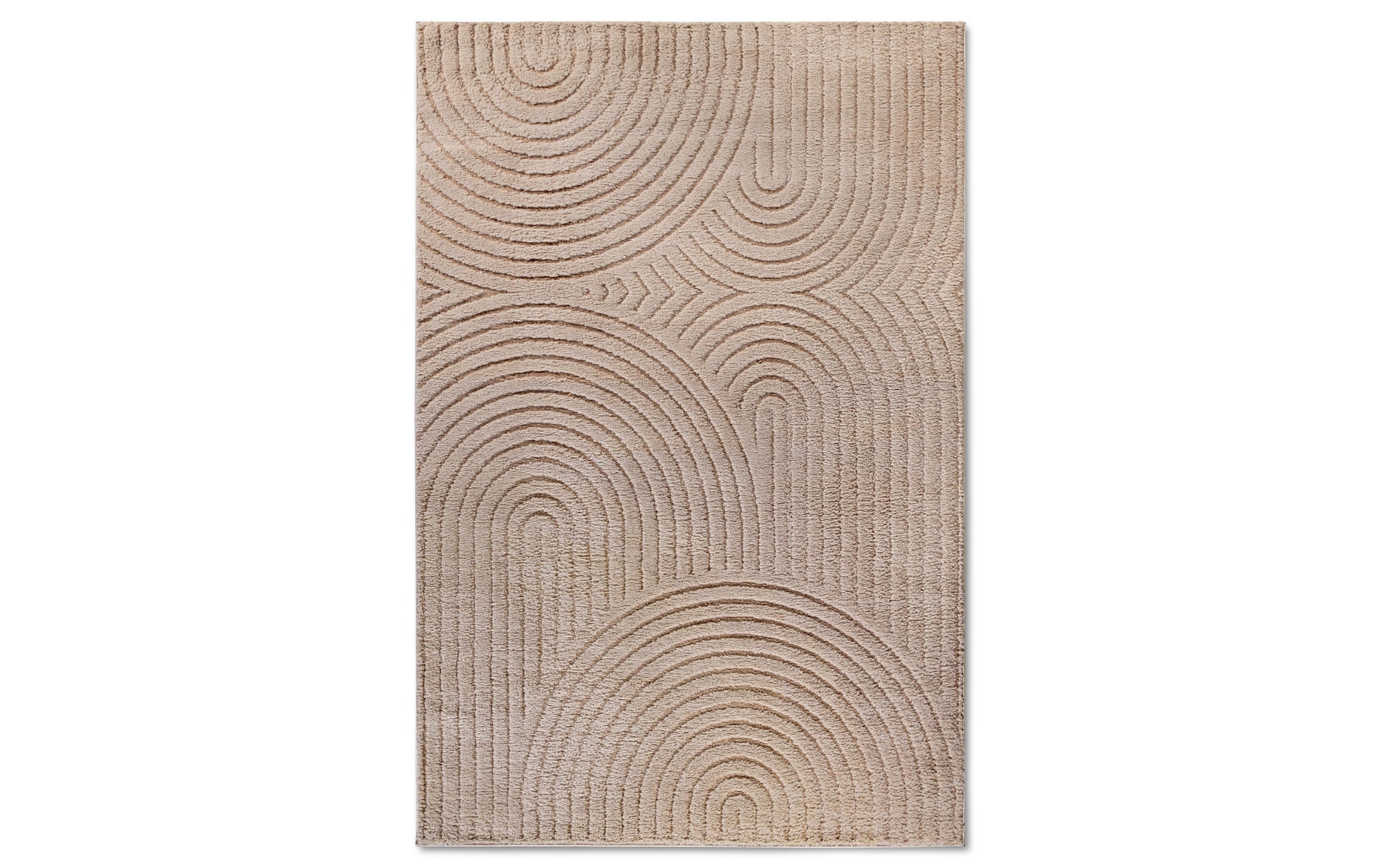 ELLE DECORATION Teppich »Cosy Panglao,  auch als Rundteppich erhältlich« rechteckig 14 mm Höhe uni Kurzflor, Hoch Tief Struktur, modern, Skandi, Boho, Wohnzimmer