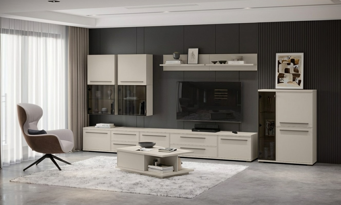 GOODproduct Hängevitrine »Opera, Wandschrank, Schwebendes Design für modernen Wohnraum« UV lackiert, Soft Close Funktion, Wandmontiert