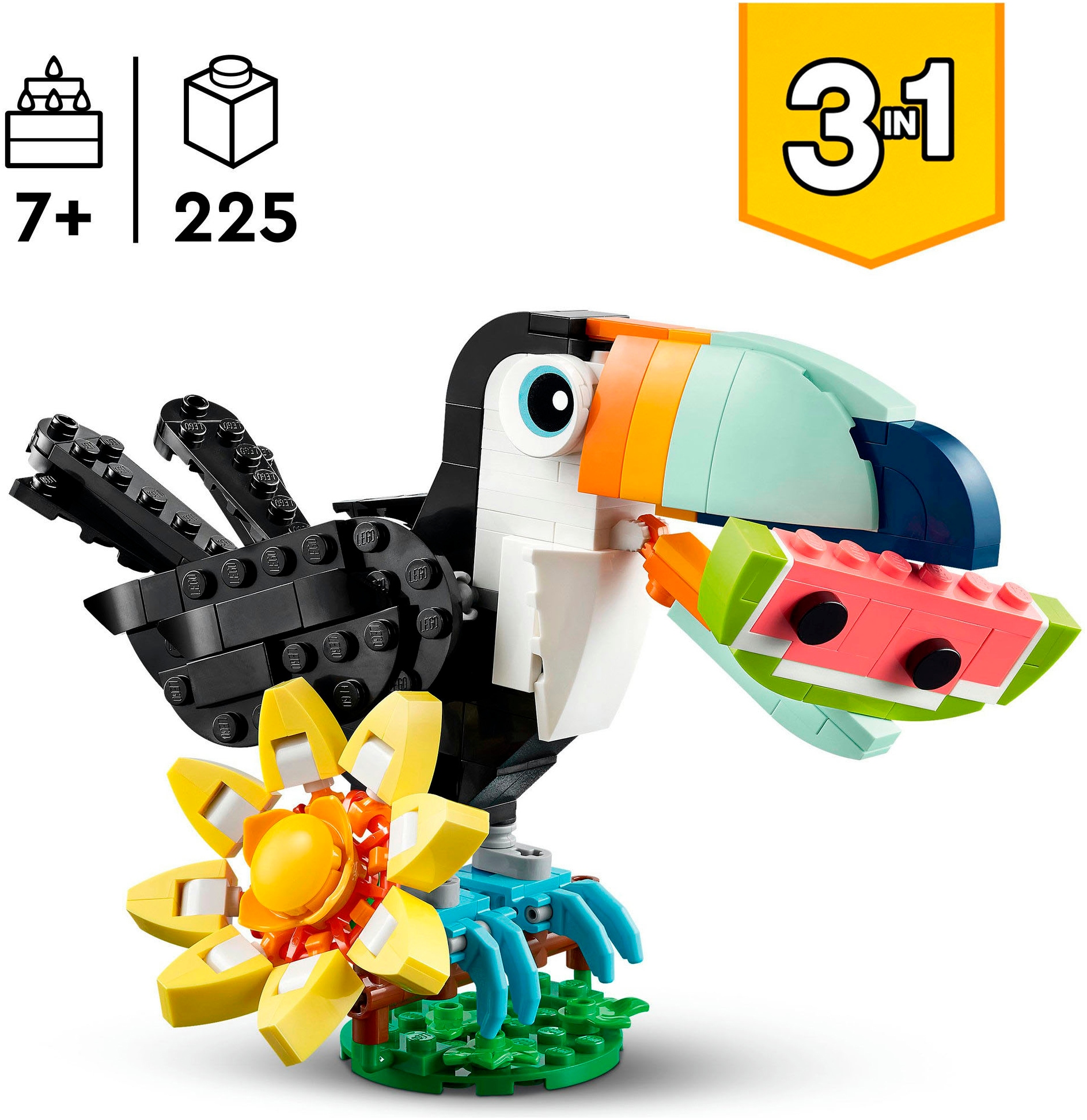 LEGO® Konstruktionsspielsteine »Wilde Tiere: Tropischer Tukan (31173), LEGO LEGO Creator« Made in Europe