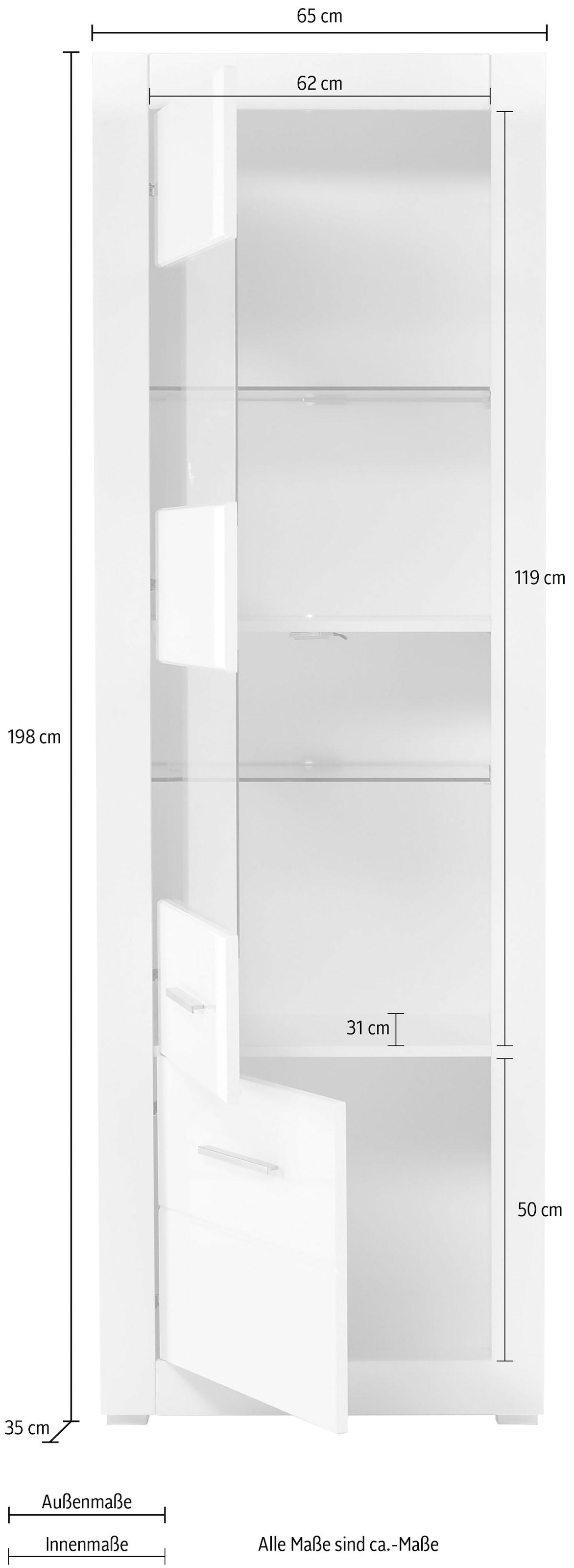 INOSIGN Vitrine »BIANCO«, Höhe 198 cm