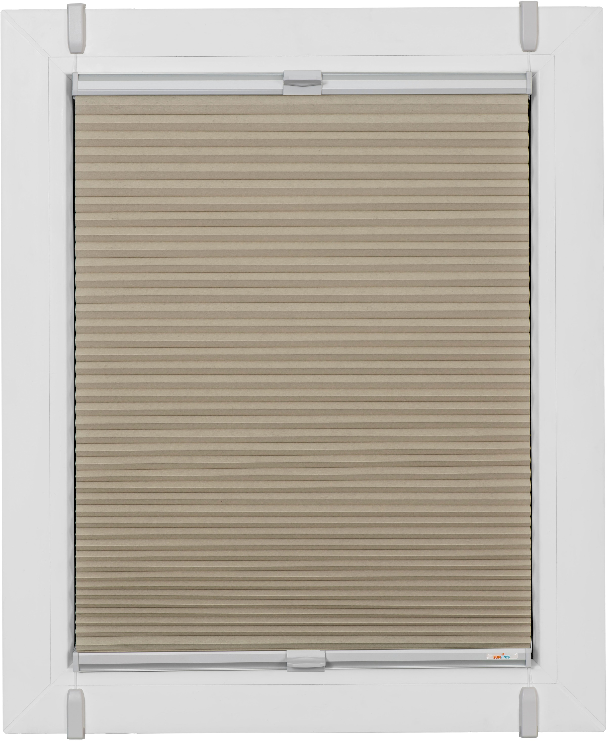 sunlines Wabenplissee »One Size Style Honeycomb TL«, blickdicht, ohne Bohren, verspannt, Zubehörfarbe grau, zum Klemmen