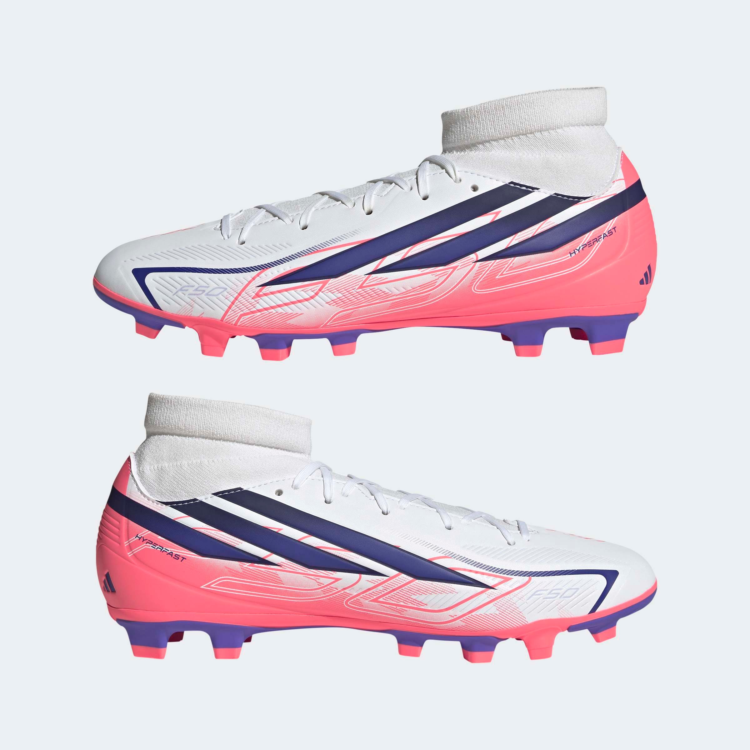adidas Performance Chaussure de football »F50 HYPERFAST CLUB MID , FESTE / GEMISCHTE BÖDEN«  adapté à de nombreux types de sols