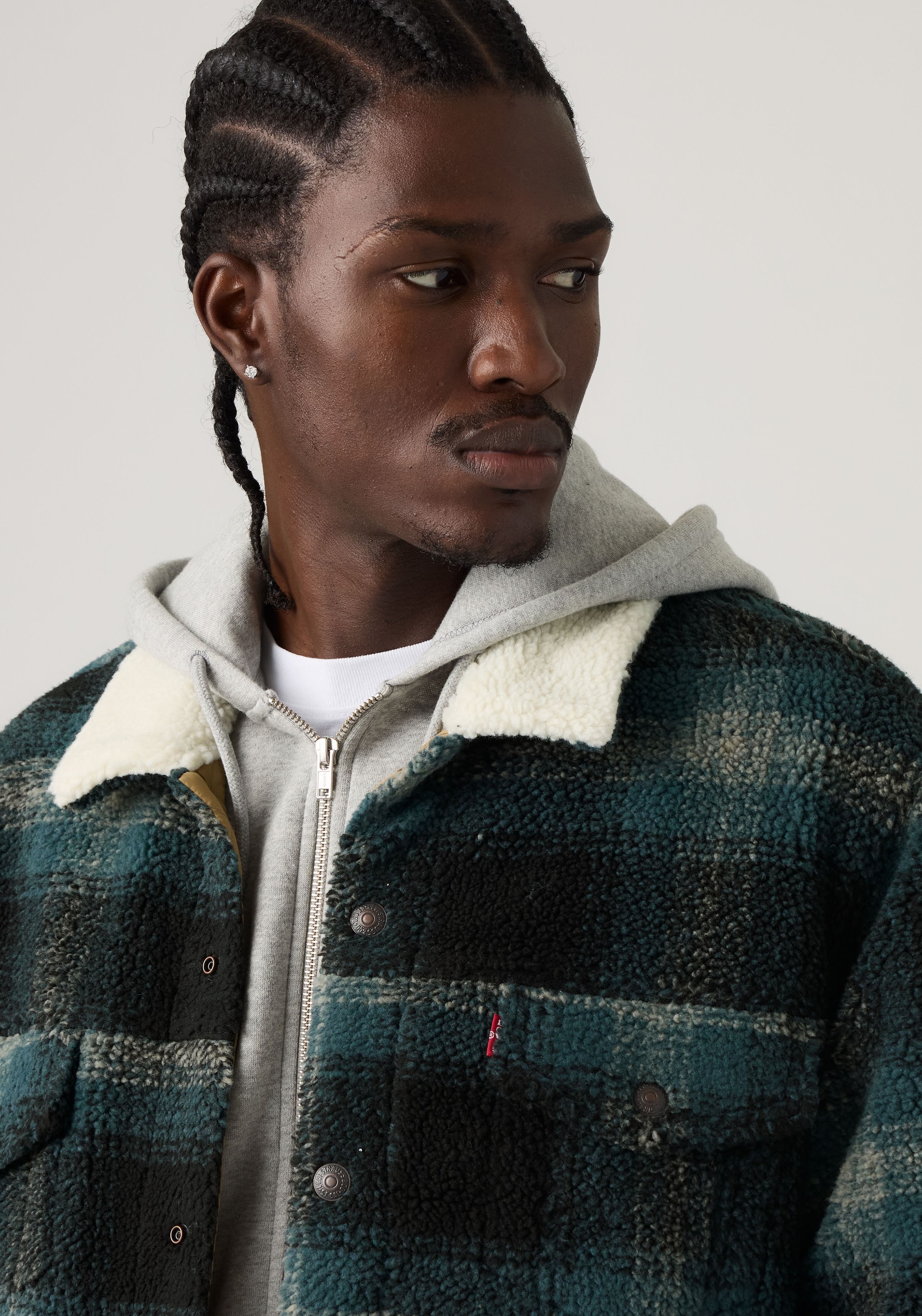 Levi's® Veste polaire »TYPE 3 EXT SHERPA TRUCKER« fermeture à pression, poches latérales