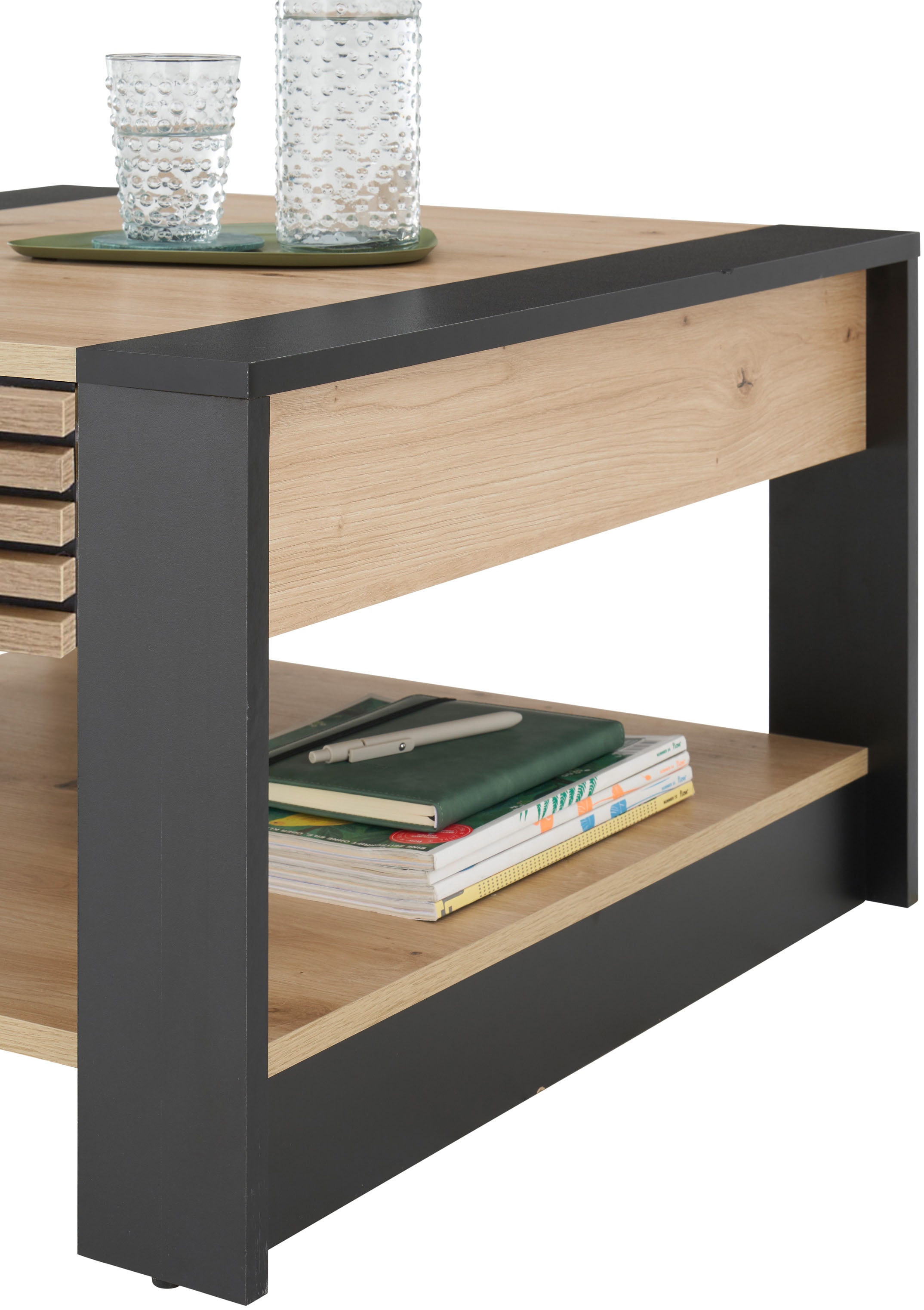 Stolkom Table basse »Feli Couchtisch B/H/T 70x42x70 cm« 1 cuis tlg. MDF, fest verleimten Stäbchen