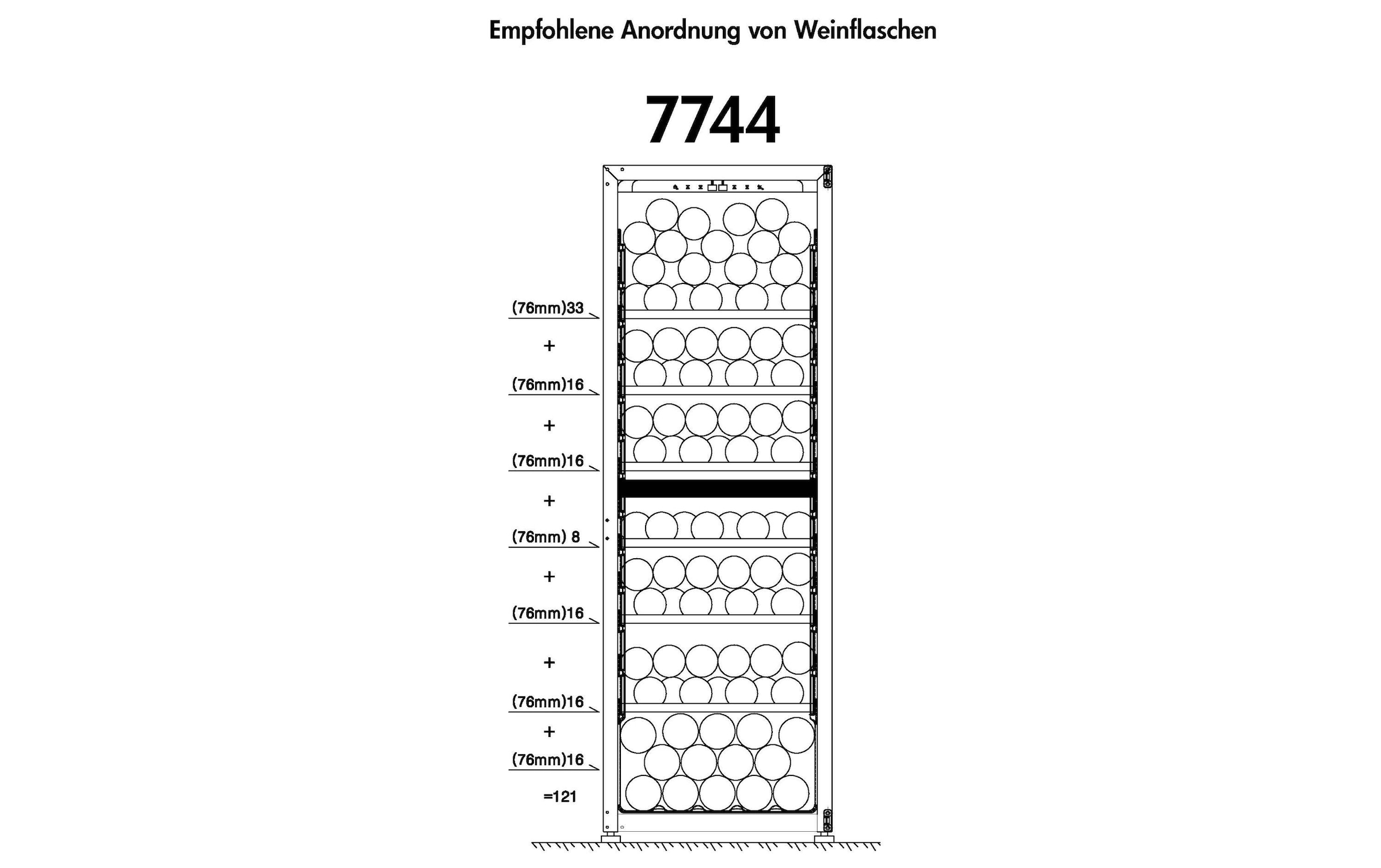 Trisa Weinkühlschrank »291l, links«, für 98 St. Standardflaschen á 075l, Holzart: Buche (Rumänien)