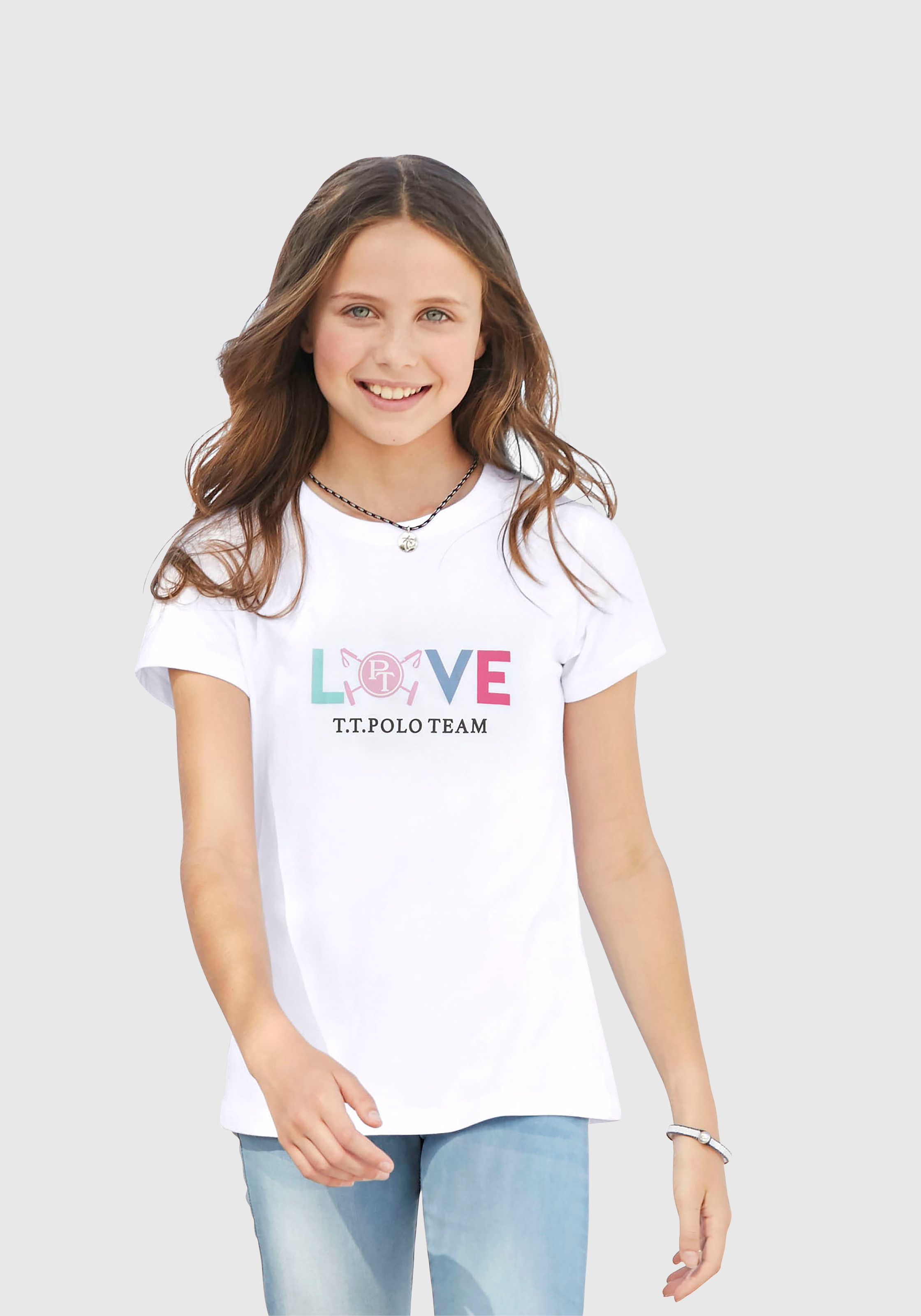 Image of TOM TAILOR Polo Team T-Shirt »LOVE«, mit Frontdruck bei Ackermann Versand Schweiz