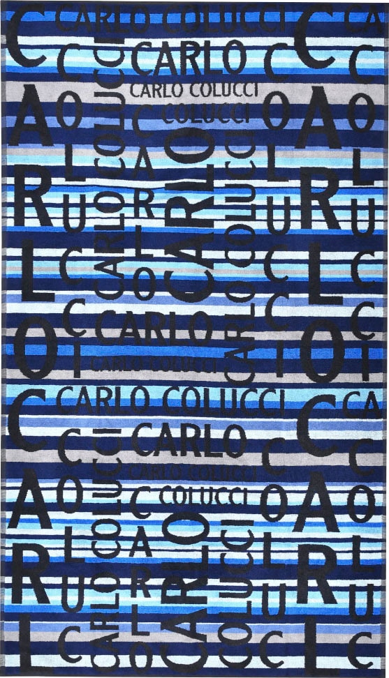 CARLO COLUCCI Strandtuch »Matteo«, (1 St., Strandtuch 100 x 180 cm), in auffälliger Jacquard-Optik und Carlo Colucci Schriftzügen