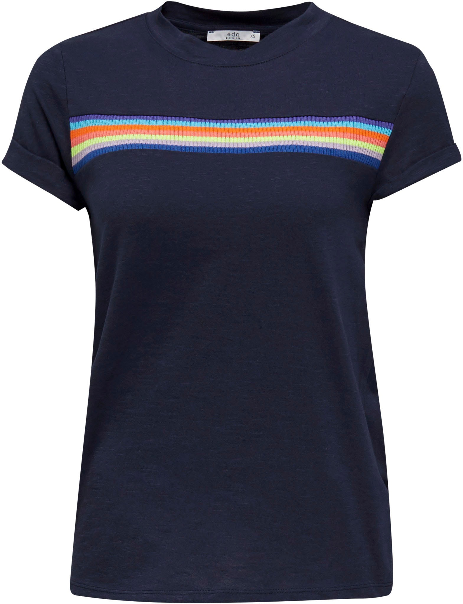 Image of edc by Esprit T-Shirt, mit Strick-Blende bei Ackermann Versand Schweiz