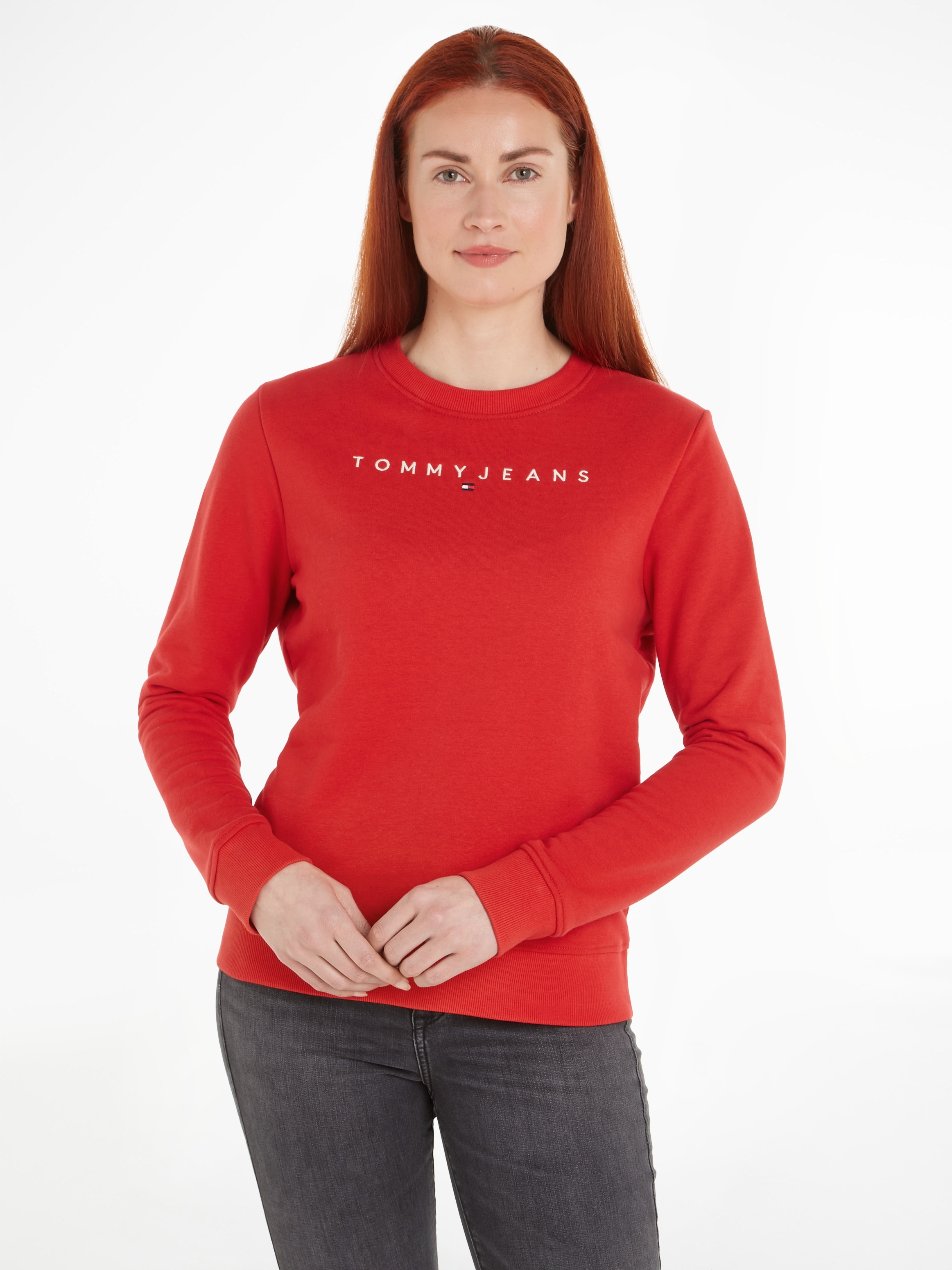 Tommy Jeans Curve Sweatshirt »TJW REG LINEAR CREW EXT«, in Grossen Grössen mit Logoschriftzug