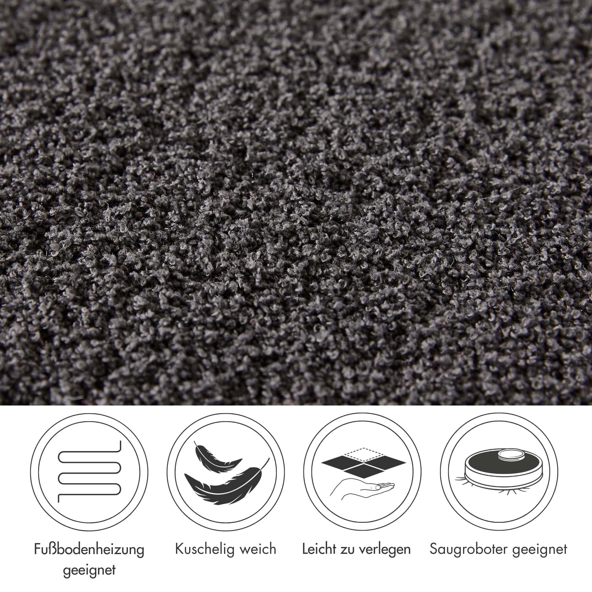Andiamo Teppichboden »Softness, Velours, Made in Belgium«, rechteckig, 17 mm Höhe, Uni Farben, Breite 400 cm, besonders weich, Wohnzimmer, Schlafzimmer