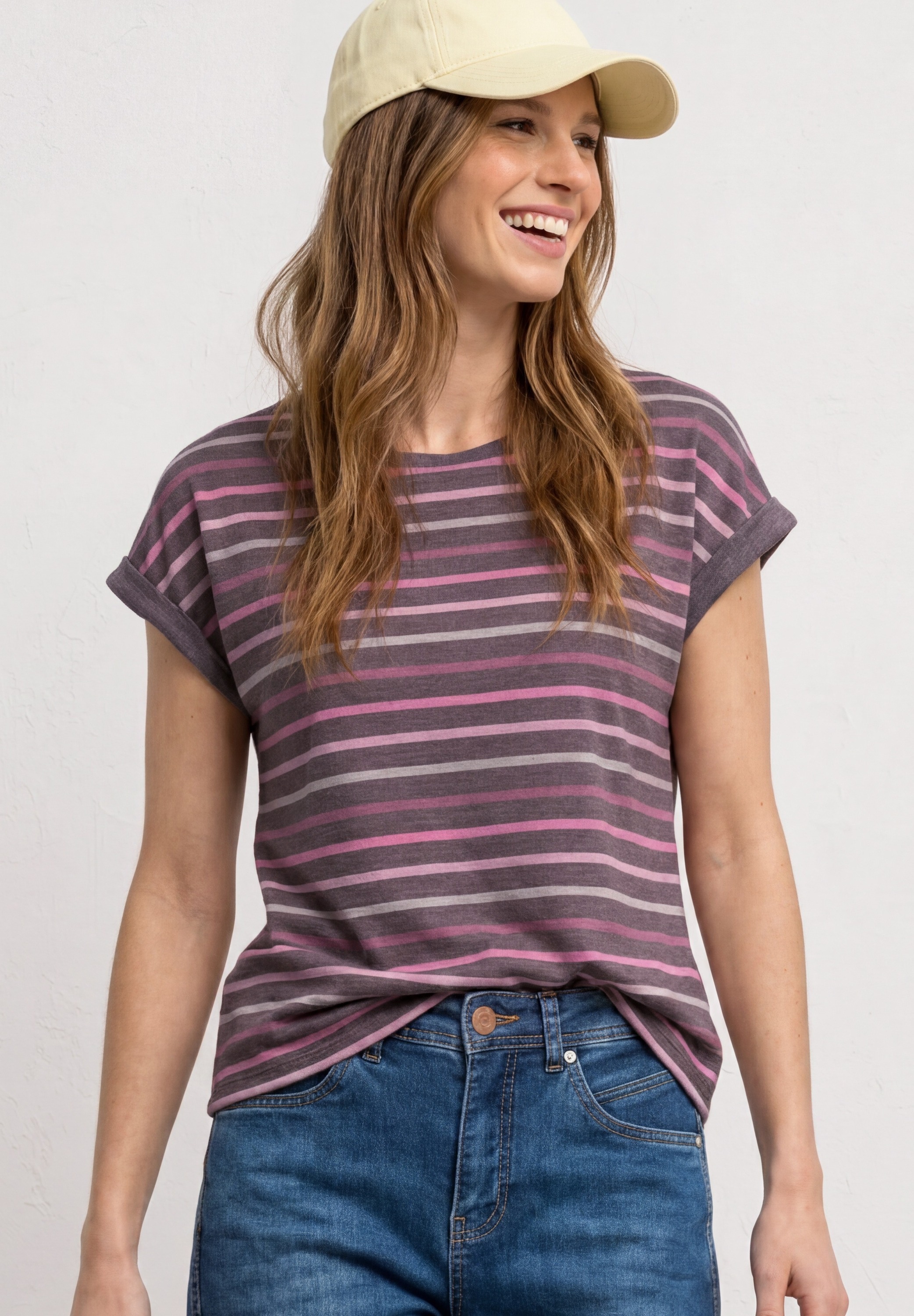 Image of STREET ONE Shirttop Sommershirt mit überschnittenen Schultern