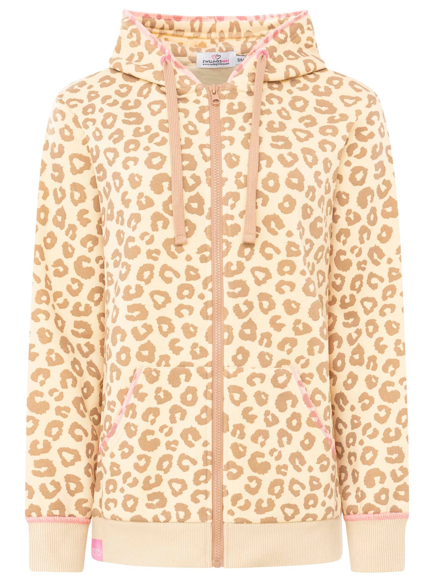 Zwillingsherz Sweat à capuche »"Soft Leo"« Mini-Me, mit Leo Muster, Zipper und Kängurutaschen