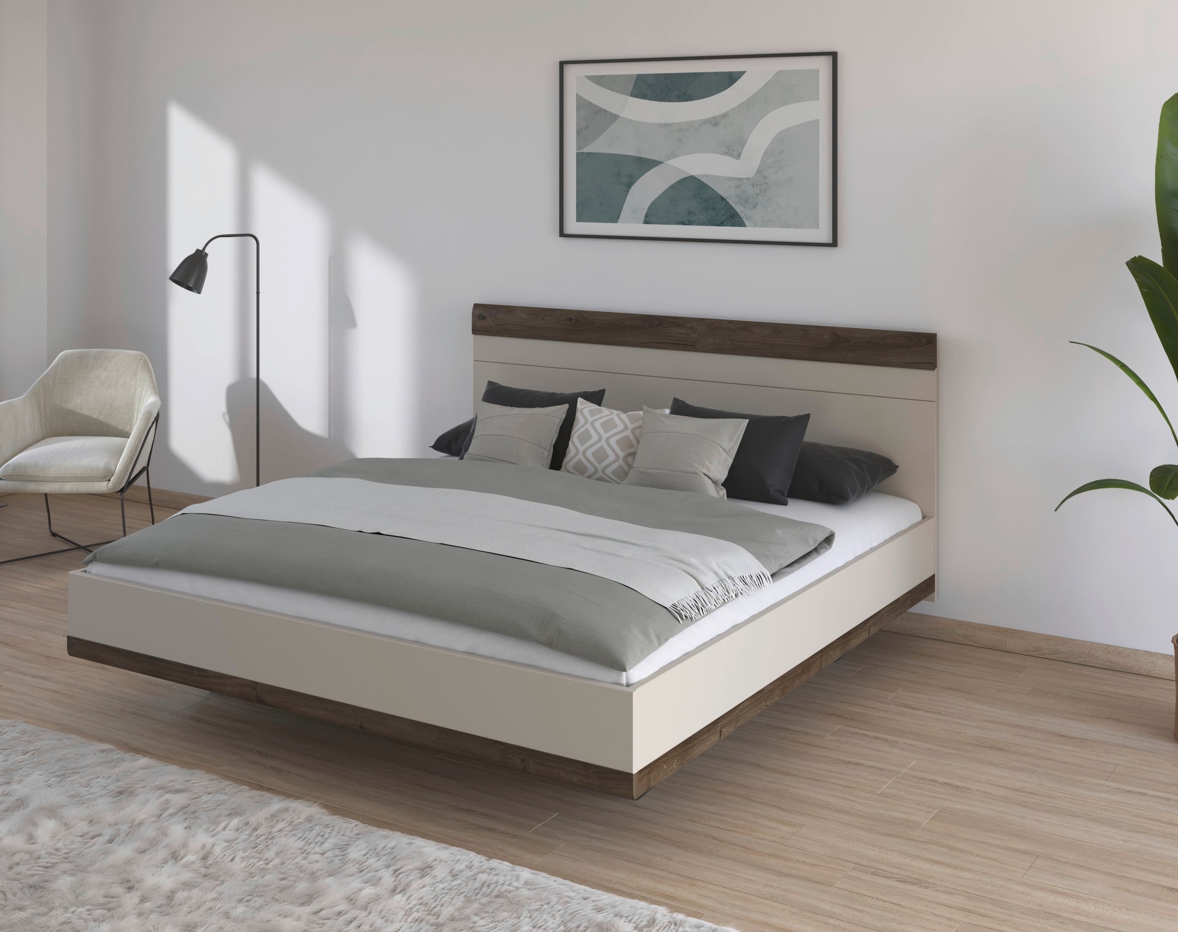 rauch »Bett Doppelbett Holzbett SAJO« avec accents de couleur à hauteur d'assise confortable MADE IN GERMANY