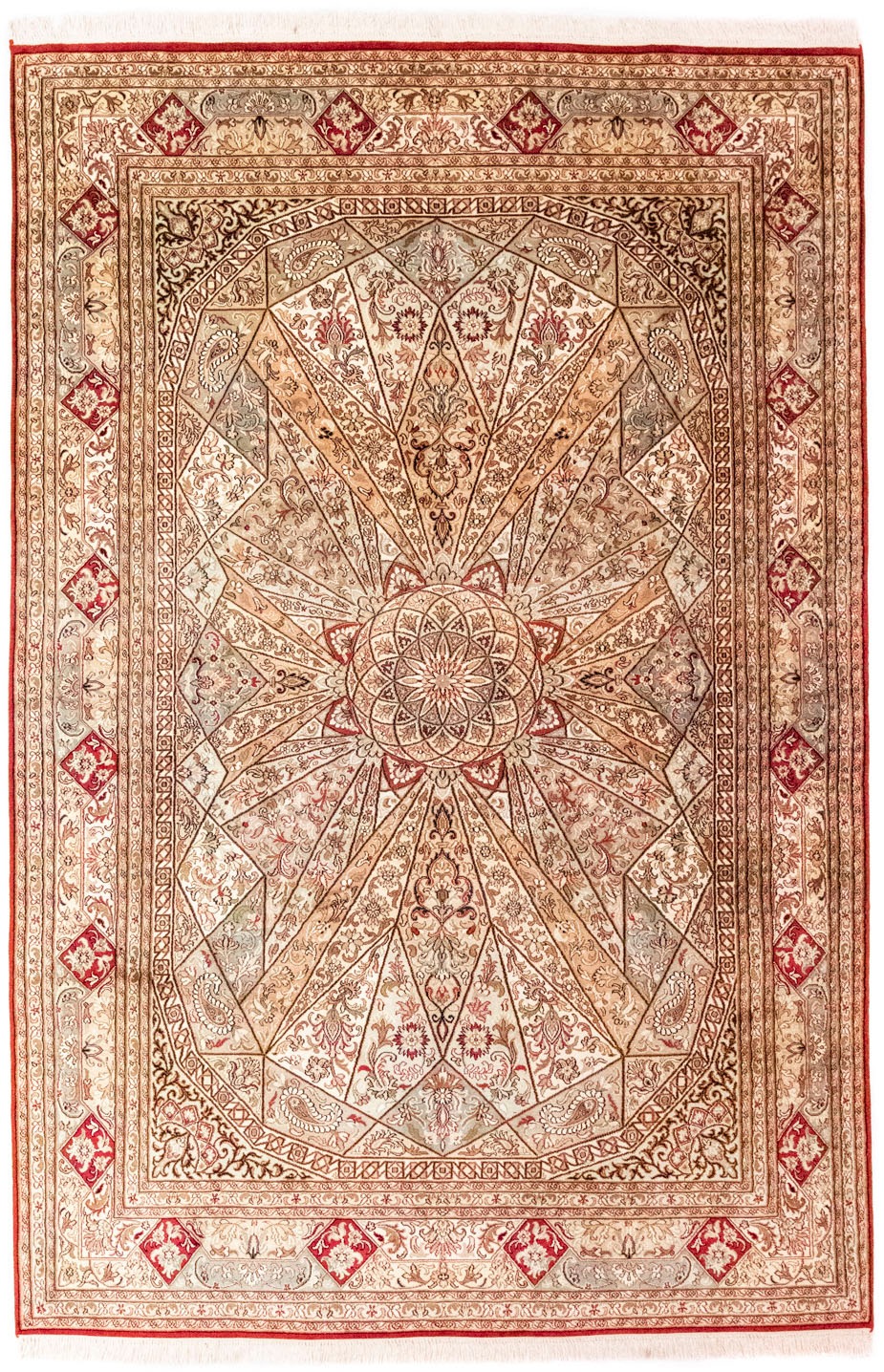 Image of morgenland Teppich »Kaschmir Seide Teppich handgeknüpft rot«, rechteckig, 6 mm Höhe bei Ackermann Versand Schweiz