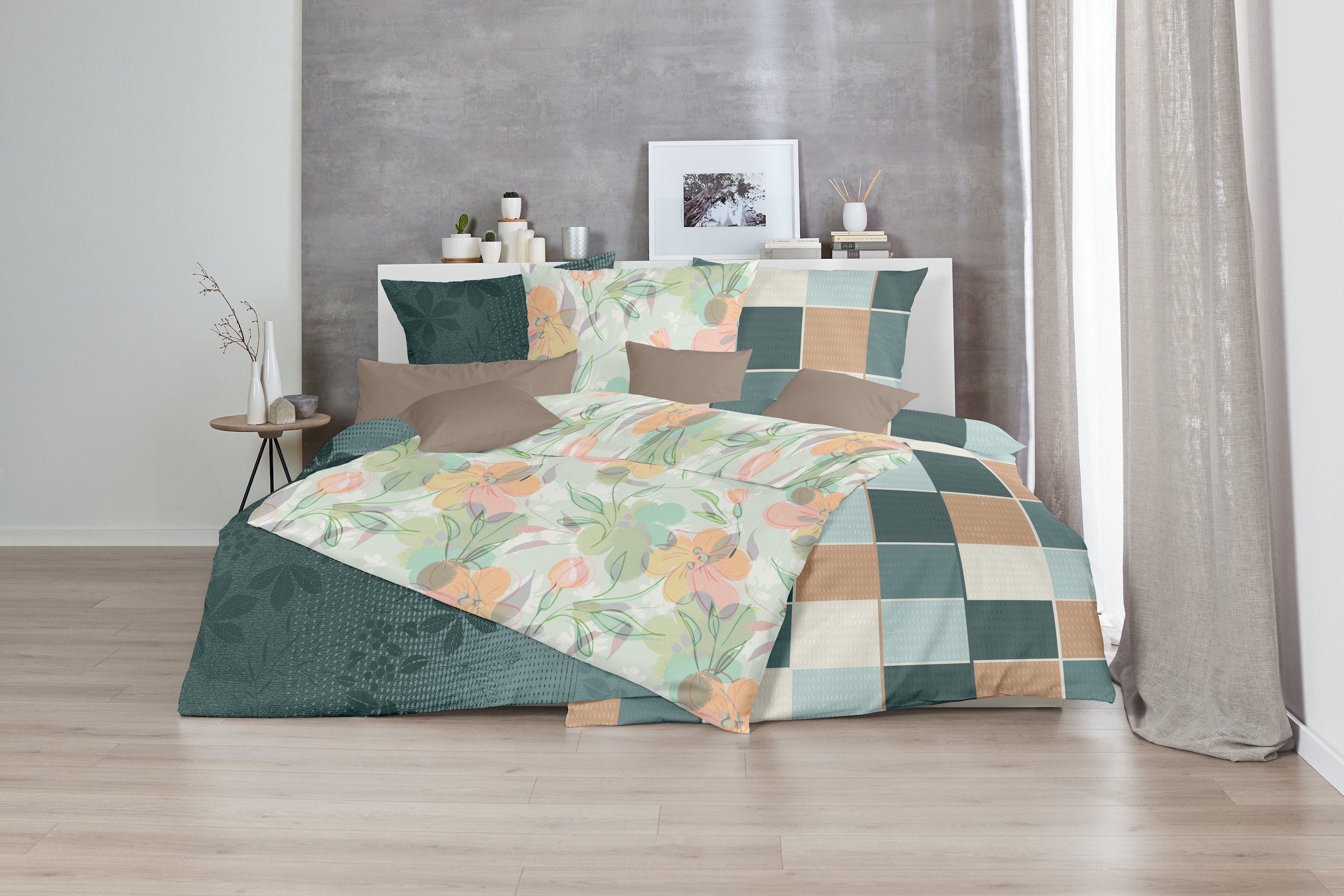 Primera Bettwäsche »Feinbiber-Bettwäsche Floris« 2 Stk. mit zarten Blüten