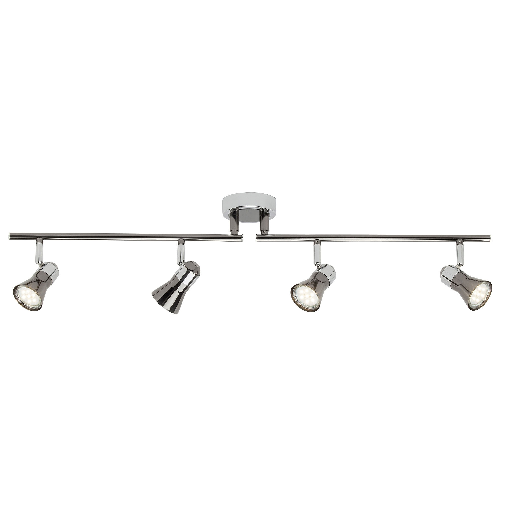 Brilliant LED Deckenstrahler »Jupp«, 4 flammig-flammig, 83 cm Breite, 4 x GU10, schwenkbar, Metall, chrom/schwarz