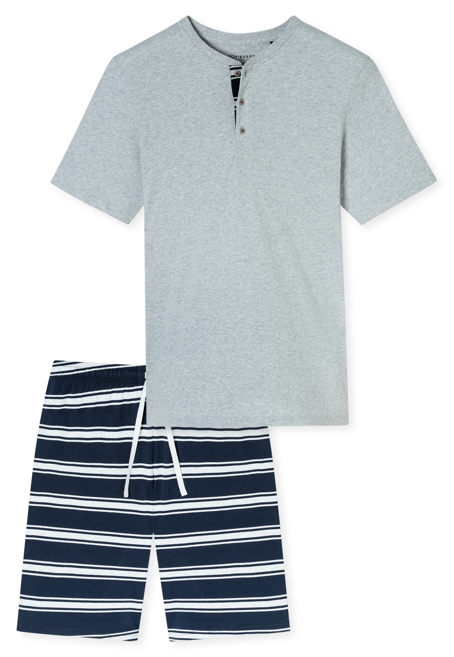 Schiesser Shorty »"Casual Nightwear"«, (2 tlg.), Shirt mit funktionaler Knopfleiste