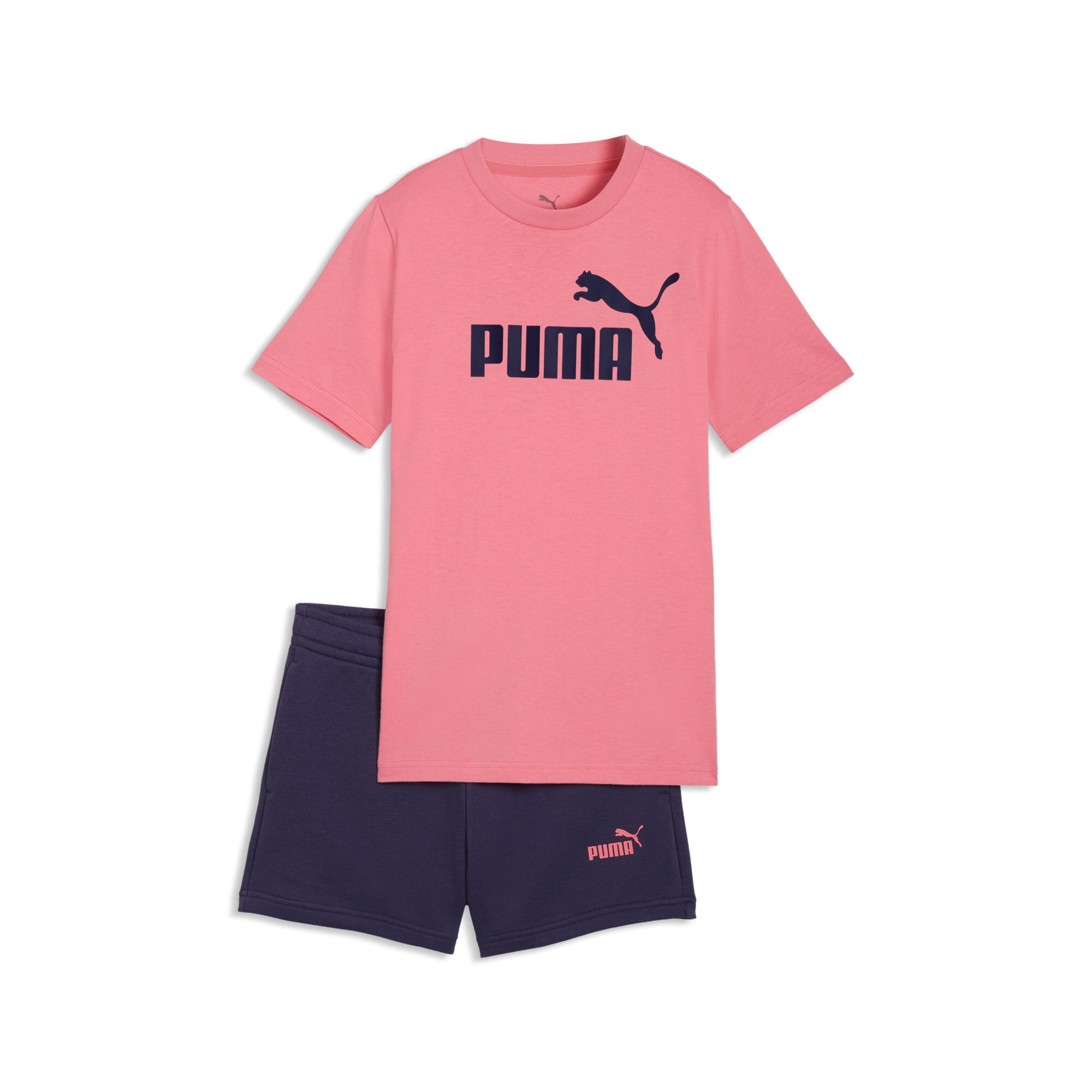 PUMA Combinaison d'entraînement »ESS NO.1 LOGO TEE AND SHORTS SET G« 2 pièces aus Baumwolle, mit elastischem Bund und innenliegendem Kordelzug